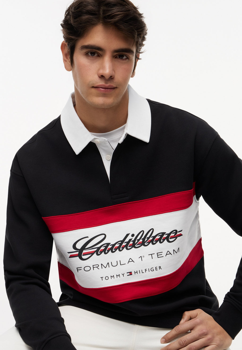 TH X CADILLAC FORMULA 1 TEAM LS PANELLED RUGBY UNISEX - Sweatshirt - black