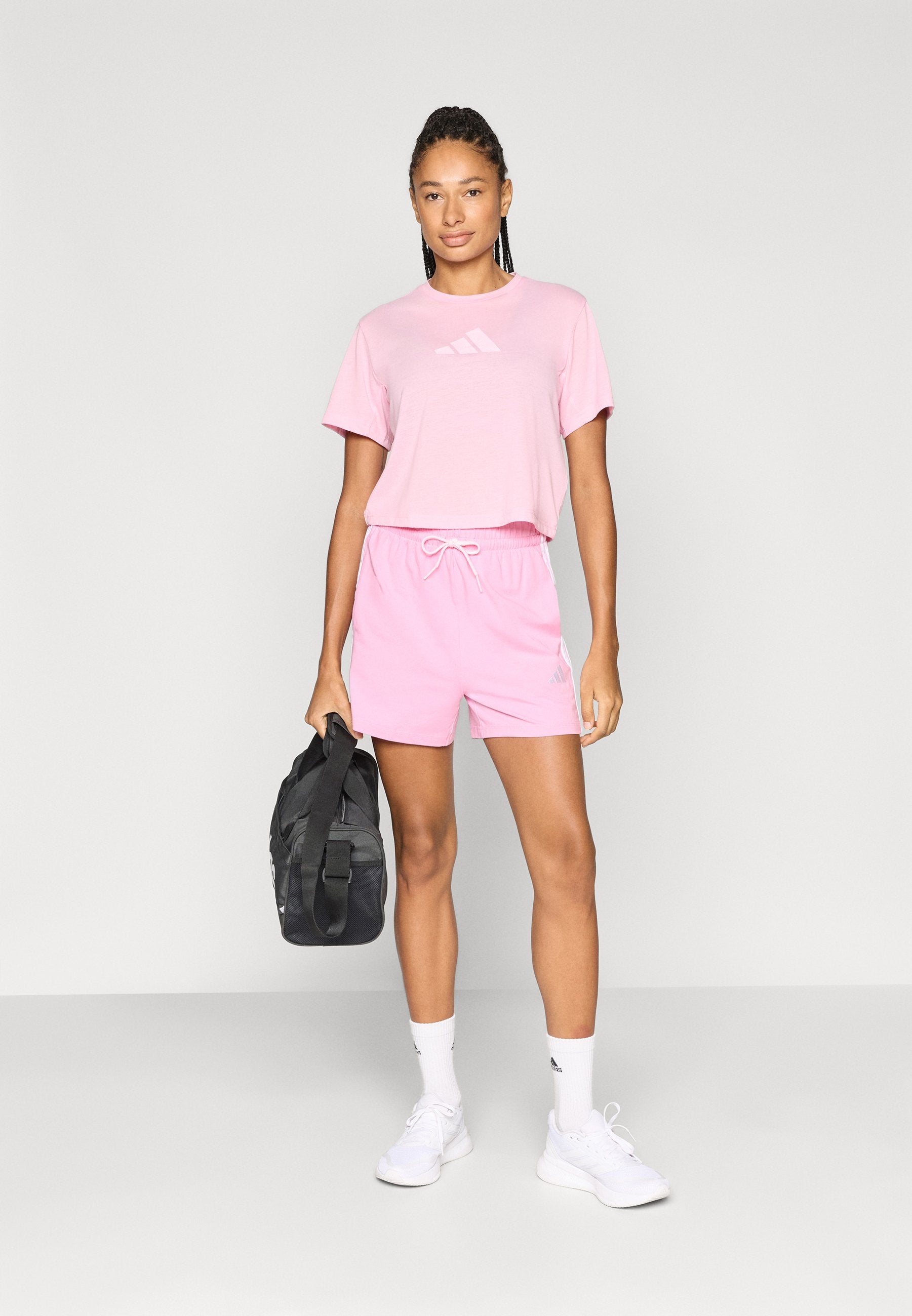 ADIDAS WORKOUT ESSENTIALS BIG PERFORMANCE LOGO TRAINING - T-shirt imprimé - true pink