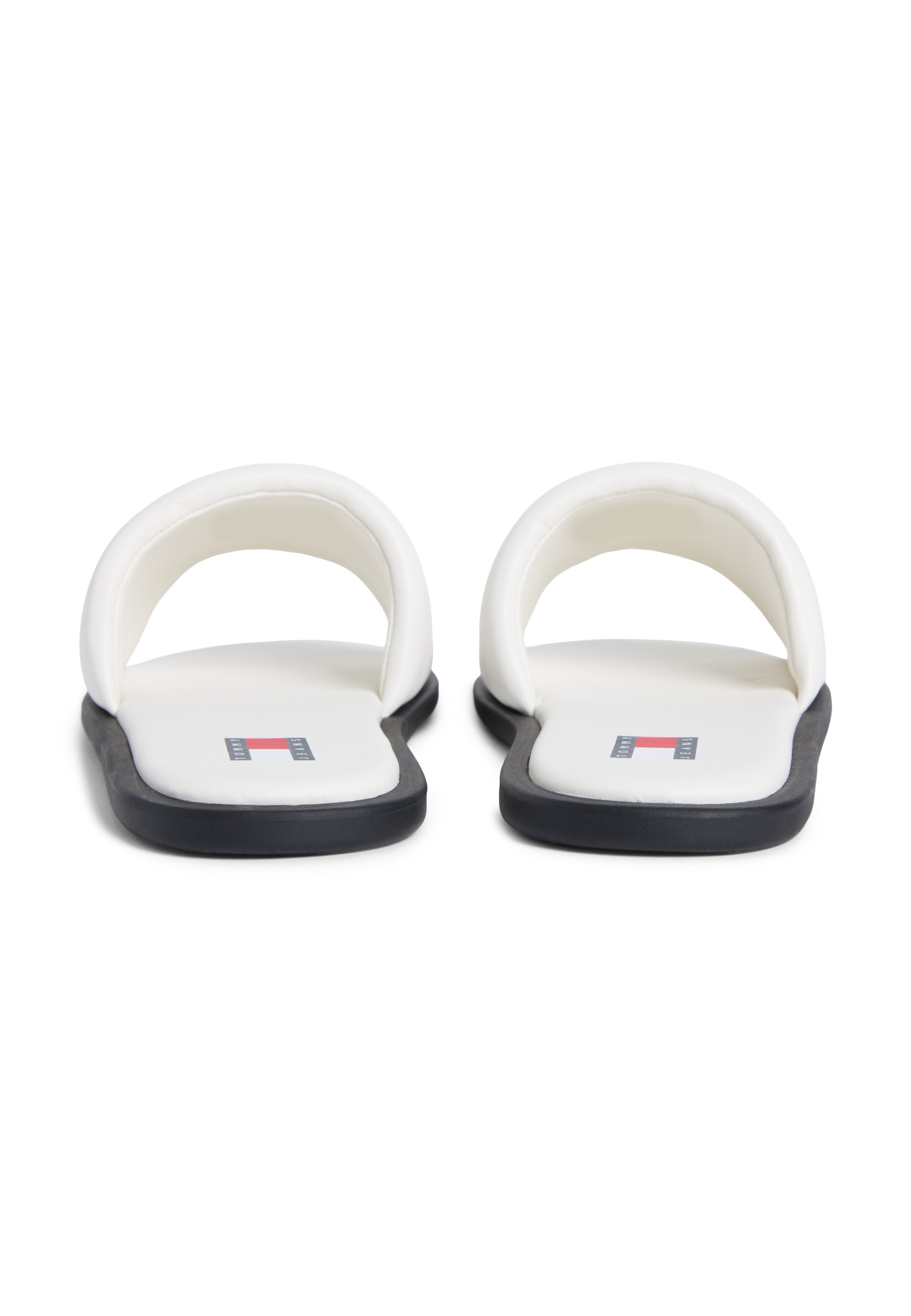 LEATHER PADDED STRAP SLIDES - Mules - ivory
