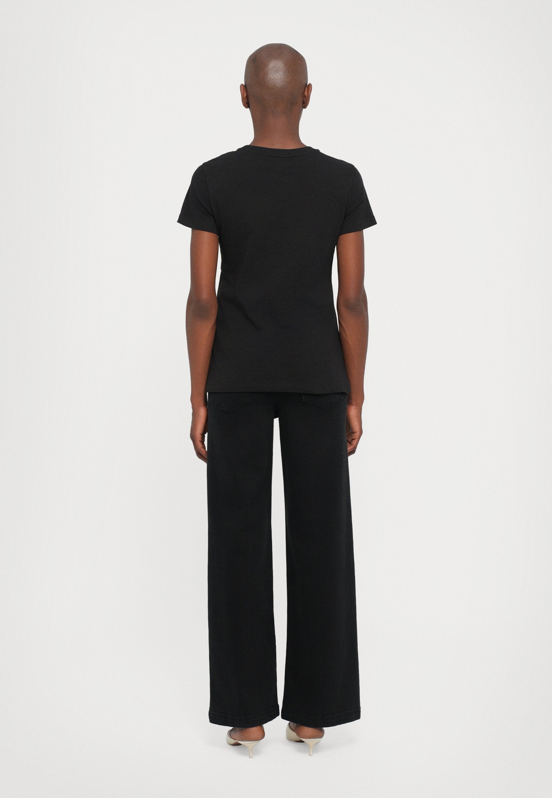 Print T-shirt - black/gold-coloured