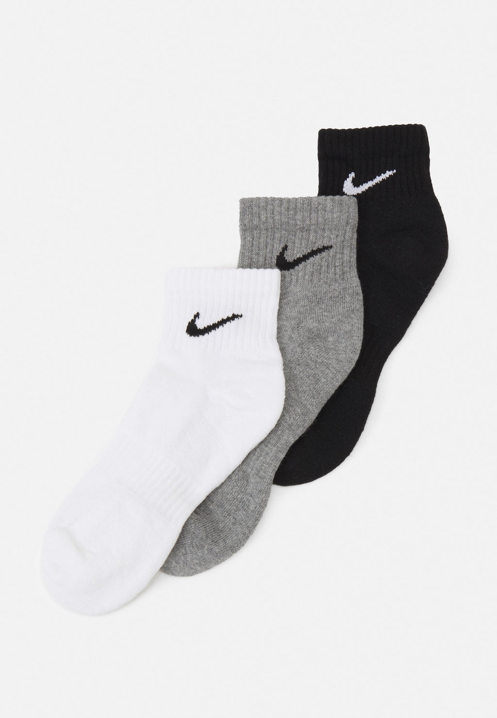 HER GÜN CUSH 3'LÜ PAKET UNISEX - Spor çorapları - beyaz/karbon kırçıllı/siyah