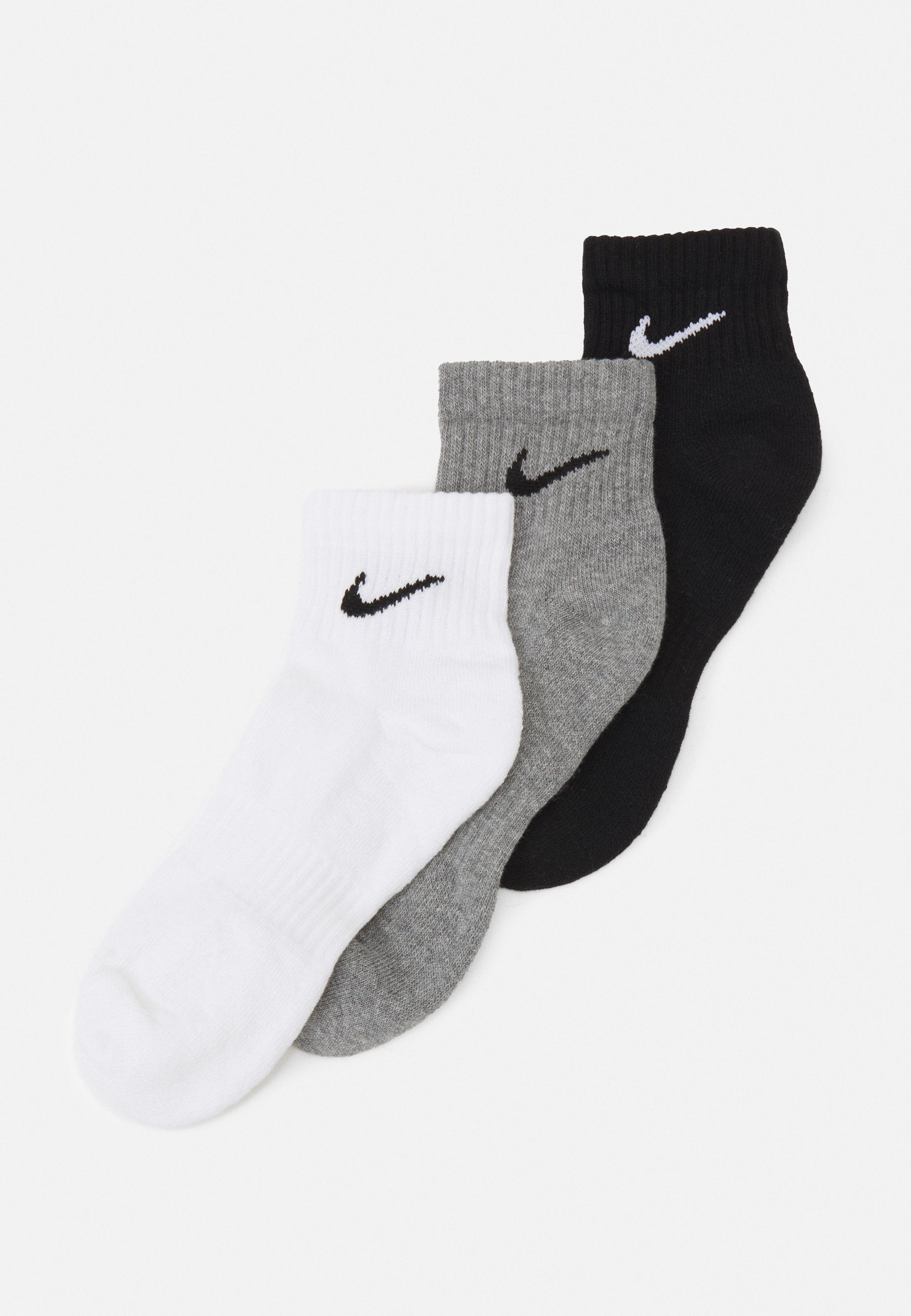 HER GÜN CUSH 3'LÜ PAKET UNISEX - Spor çorapları - beyaz/karbon kırçıllı/siyah