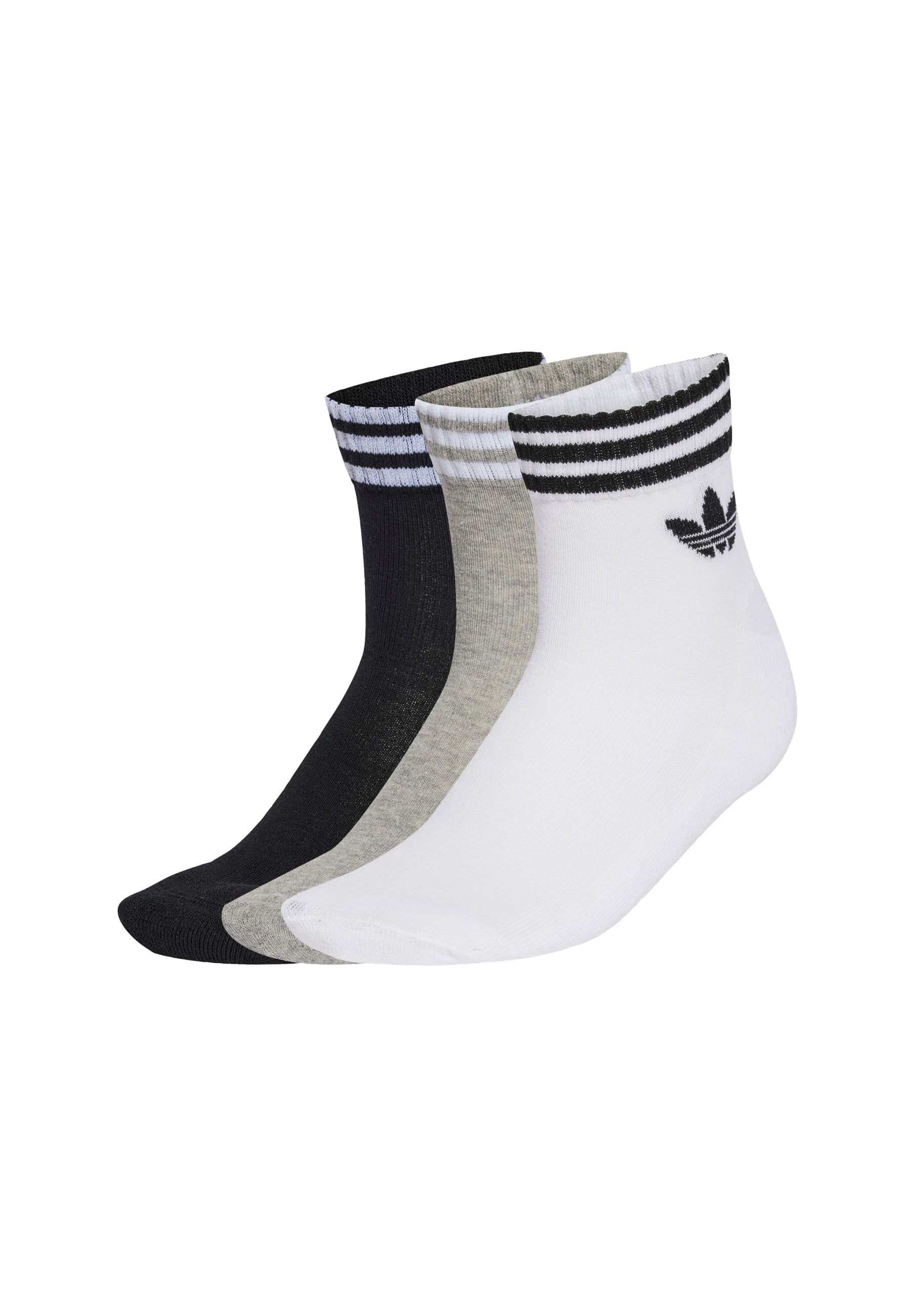 3 PACK UNISEX - Socks - white/medium grey heather/black