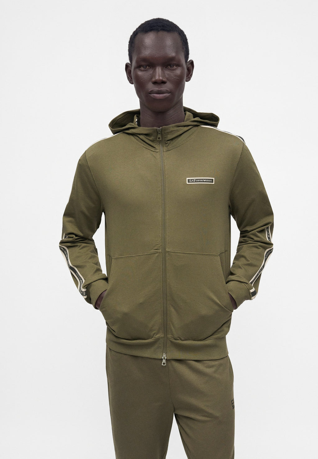 TRAIN LOGO SERIES HOODIE TAPE - Zip-up sweatshirt - kalamata