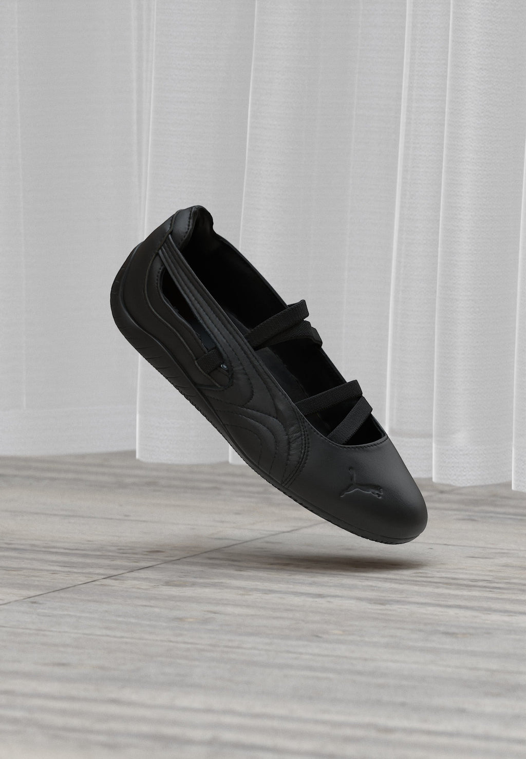SPEEDCAT BALLET LTHR WNS - Ankle strap ballet pumps - black