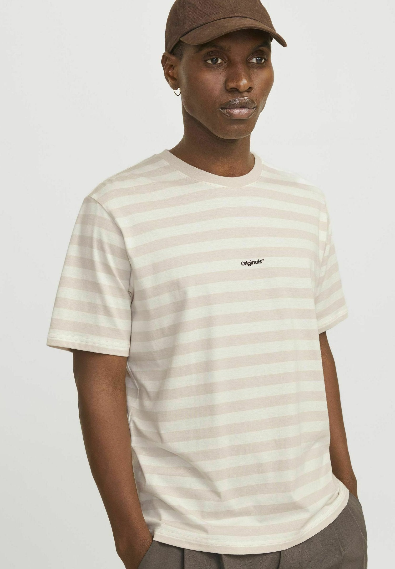 Striped - Print T-shirt - moonbeam