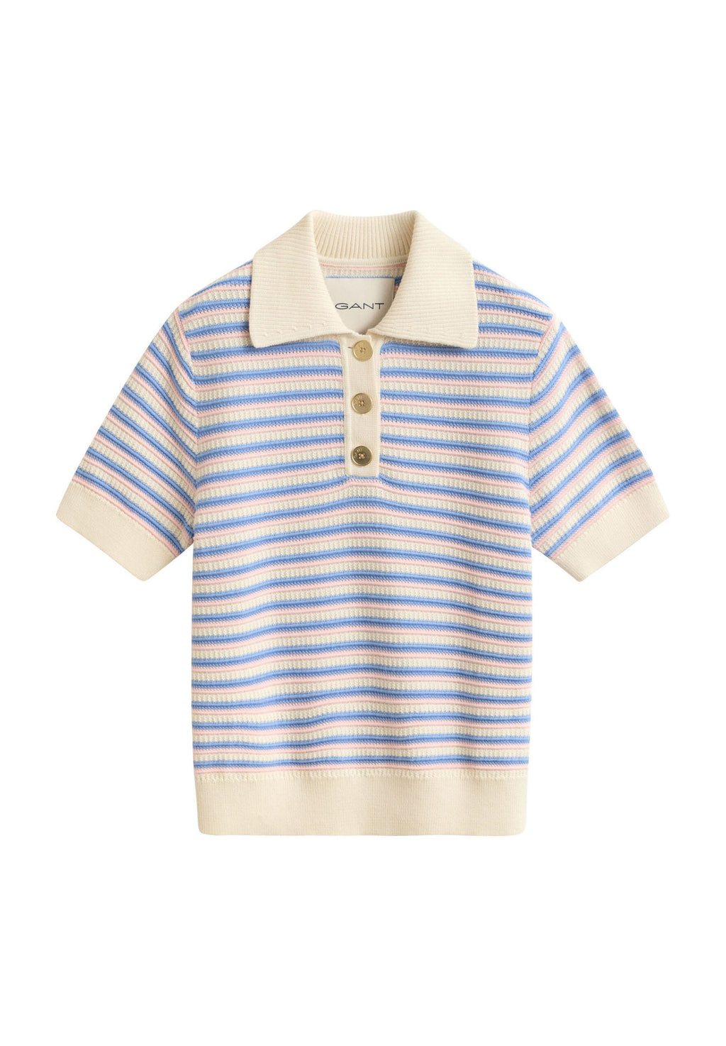 TEXTURED MULTISTRIPE RUGGER - Polo shirt - cream
