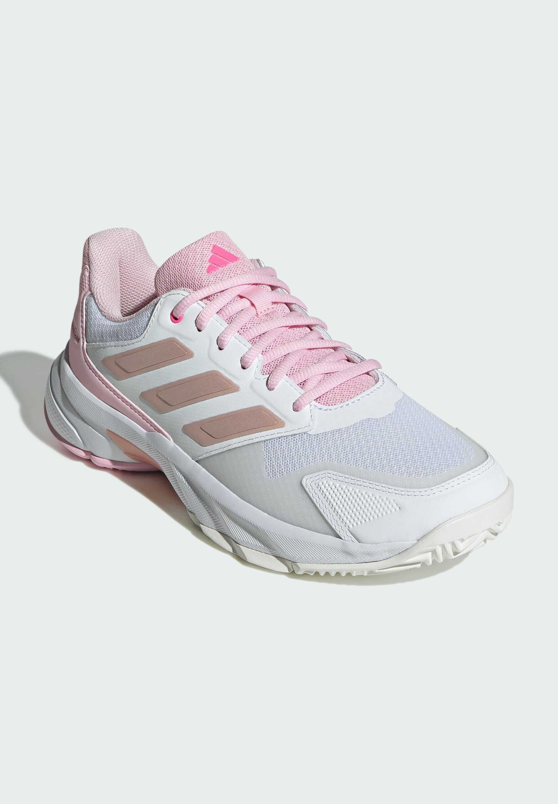 COURTJAM CONTROL 3 - Multicourt tennis shoes - cloud white   silver metallic   lucid pink