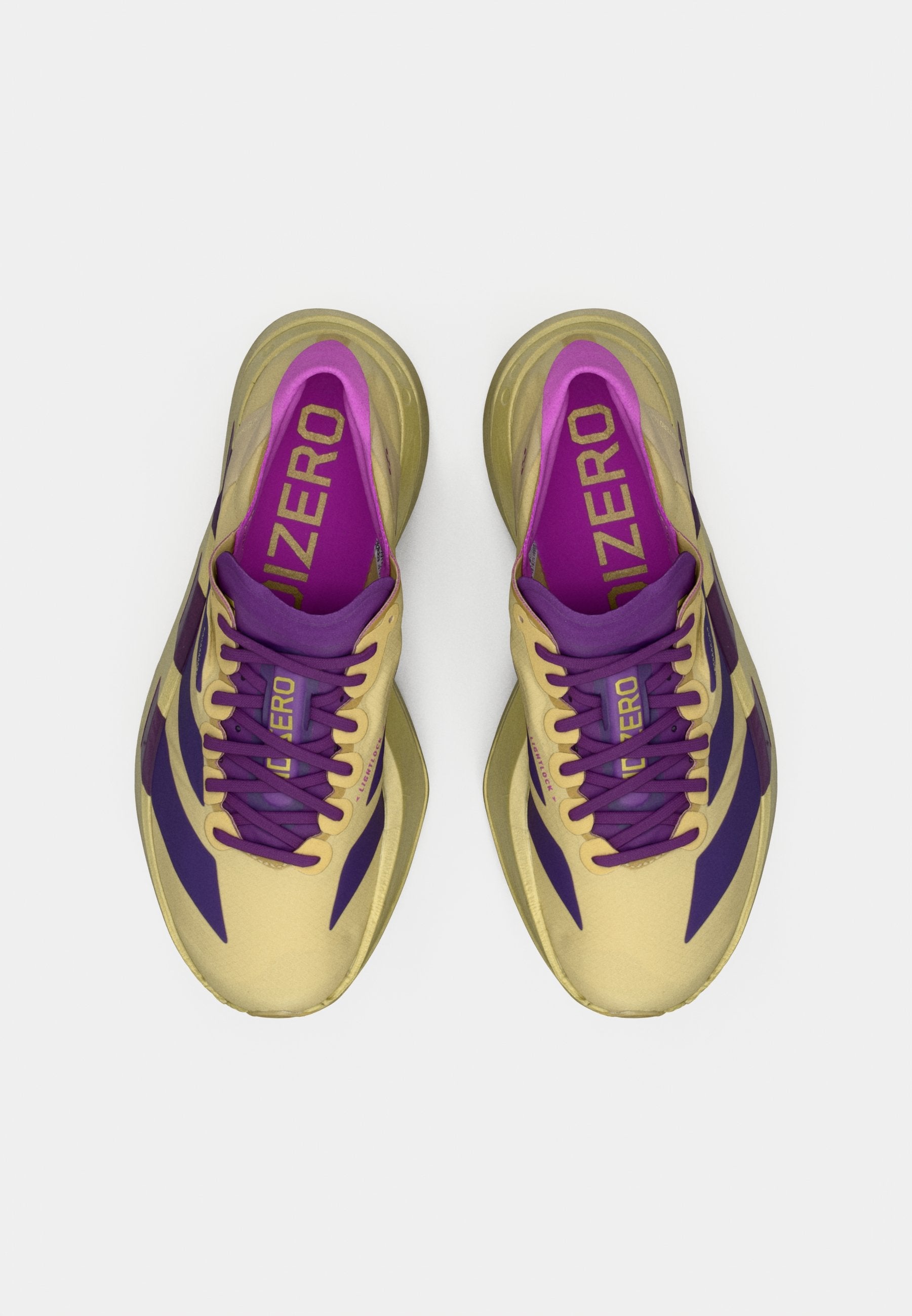 ADIZERO ADIOS PRO 4 - Road running shoes - sand/rich purple/gold-coloured metallic
