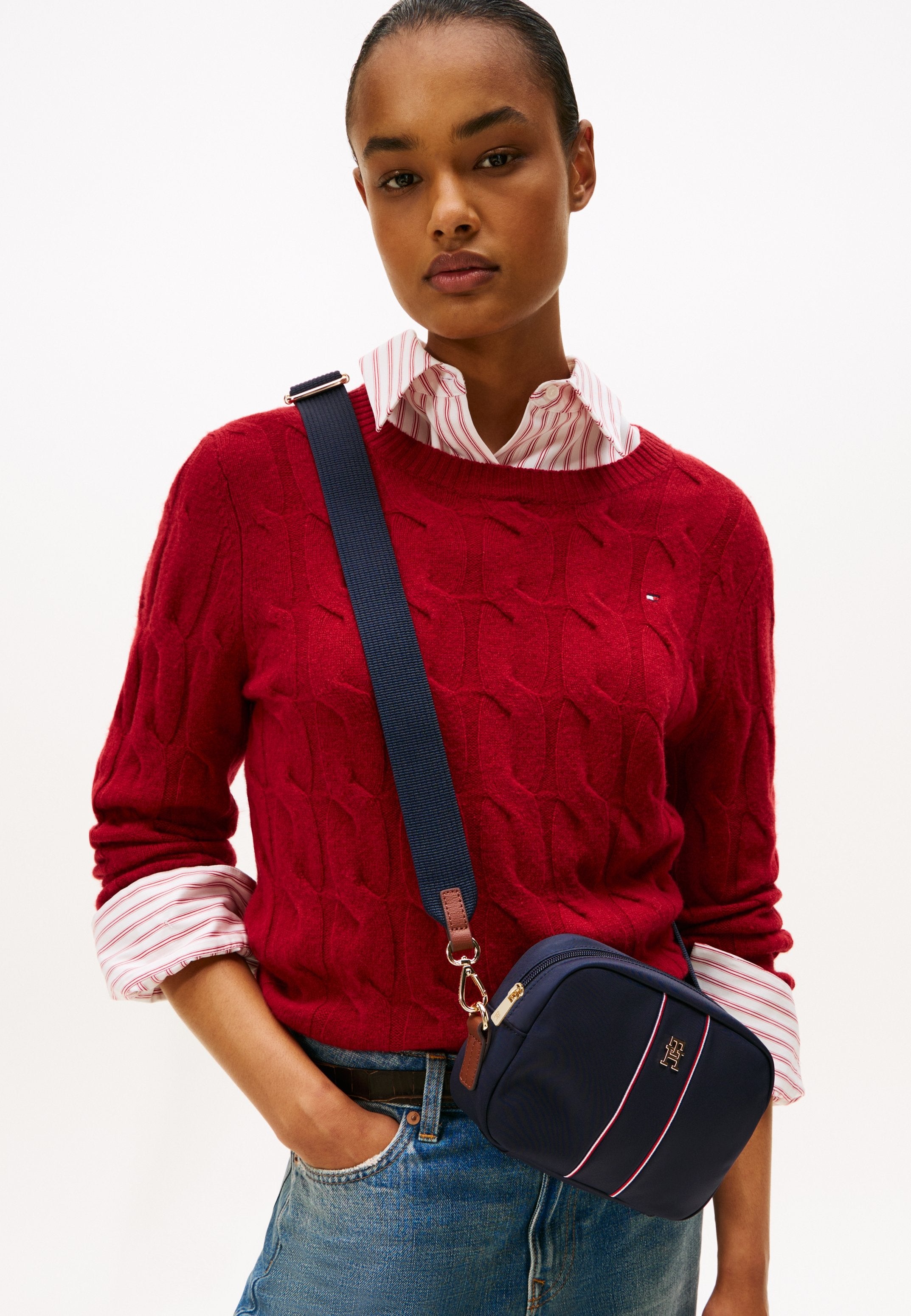 TH MONOGRAM CROSSBODY CAMERA BAG - حقيبة عبر الجسم - أزرق فضاء