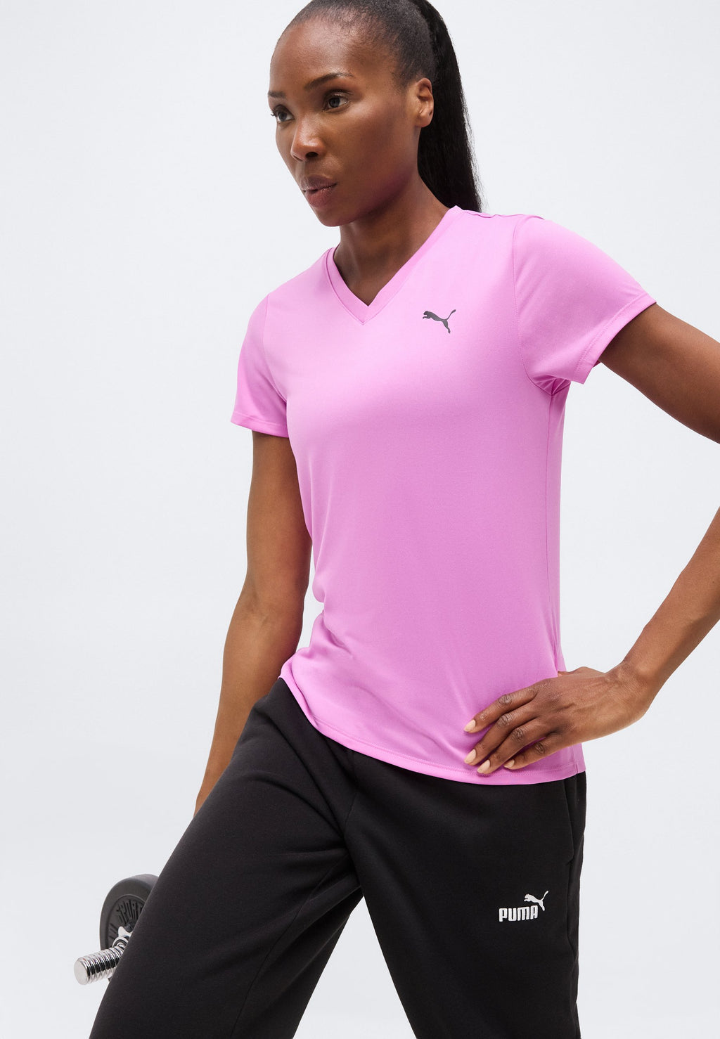 TAD ESSENTIAL V NECK TEE - Sports T-shirt - mauve pop