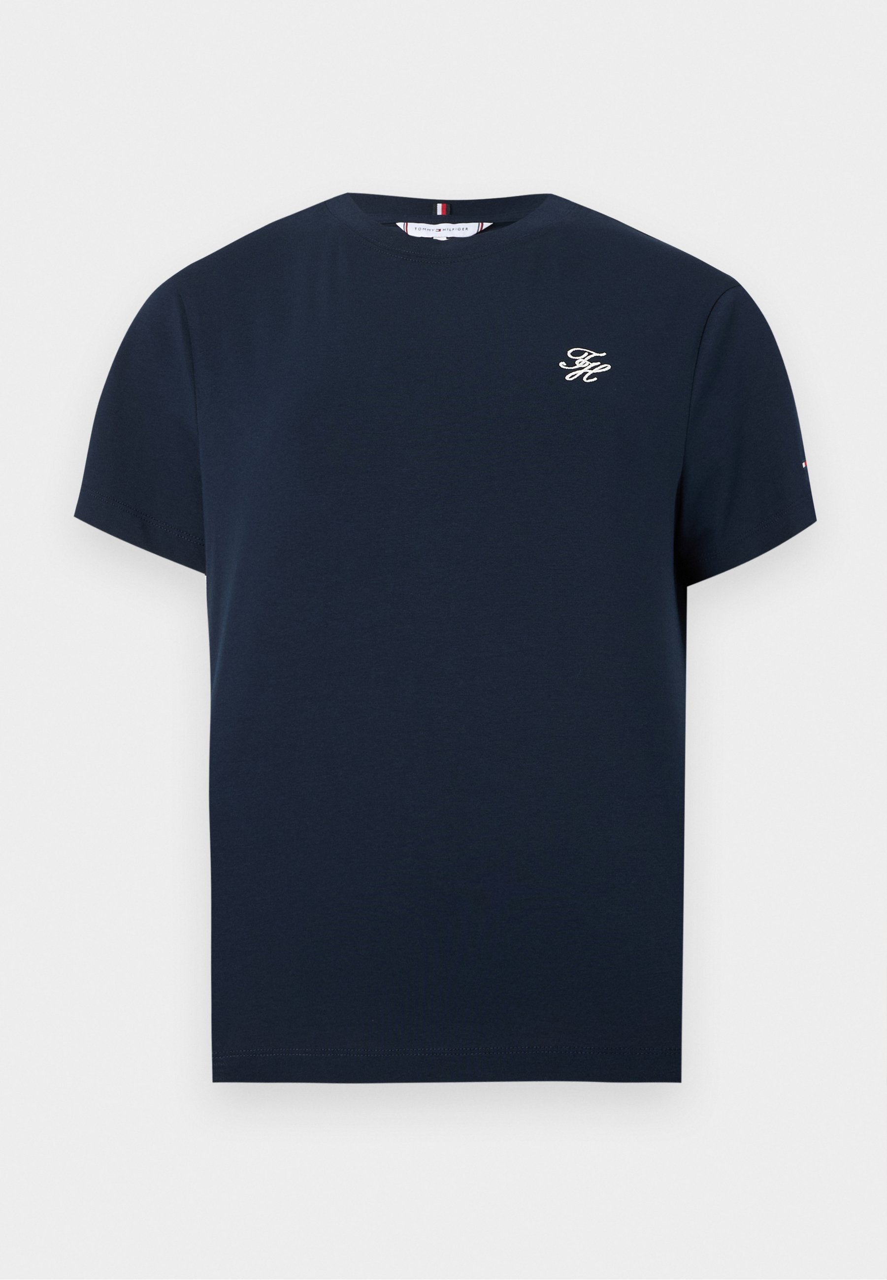 T-SHIRT RAS-DU-COU EN JERSEY BRODÉ DU LOGO - T-shirt basique - bleu marine nuit