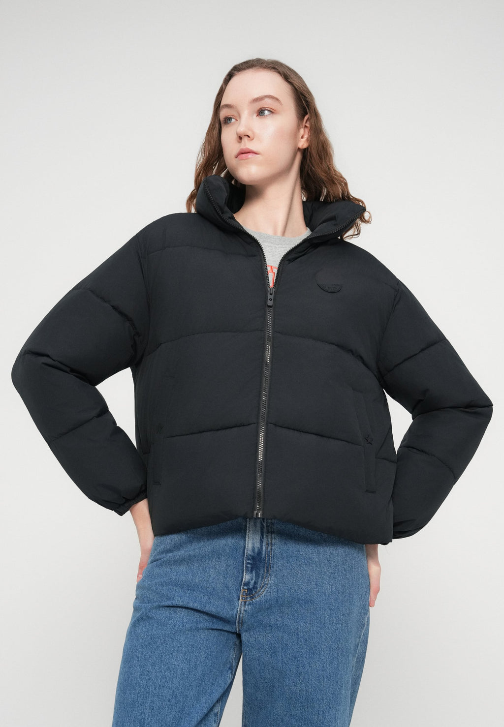 QUILTED PUFFER JACKET - Winter jacket - black