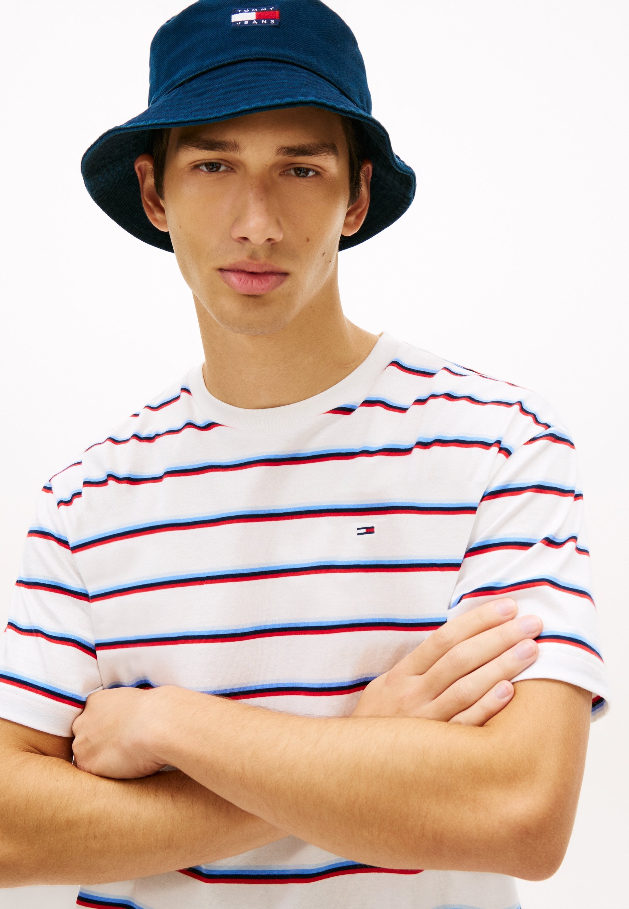 HILFIGER FLAG STRIPE RELAXED JERSEY T-SHIRT - Print T-shirt - ecru