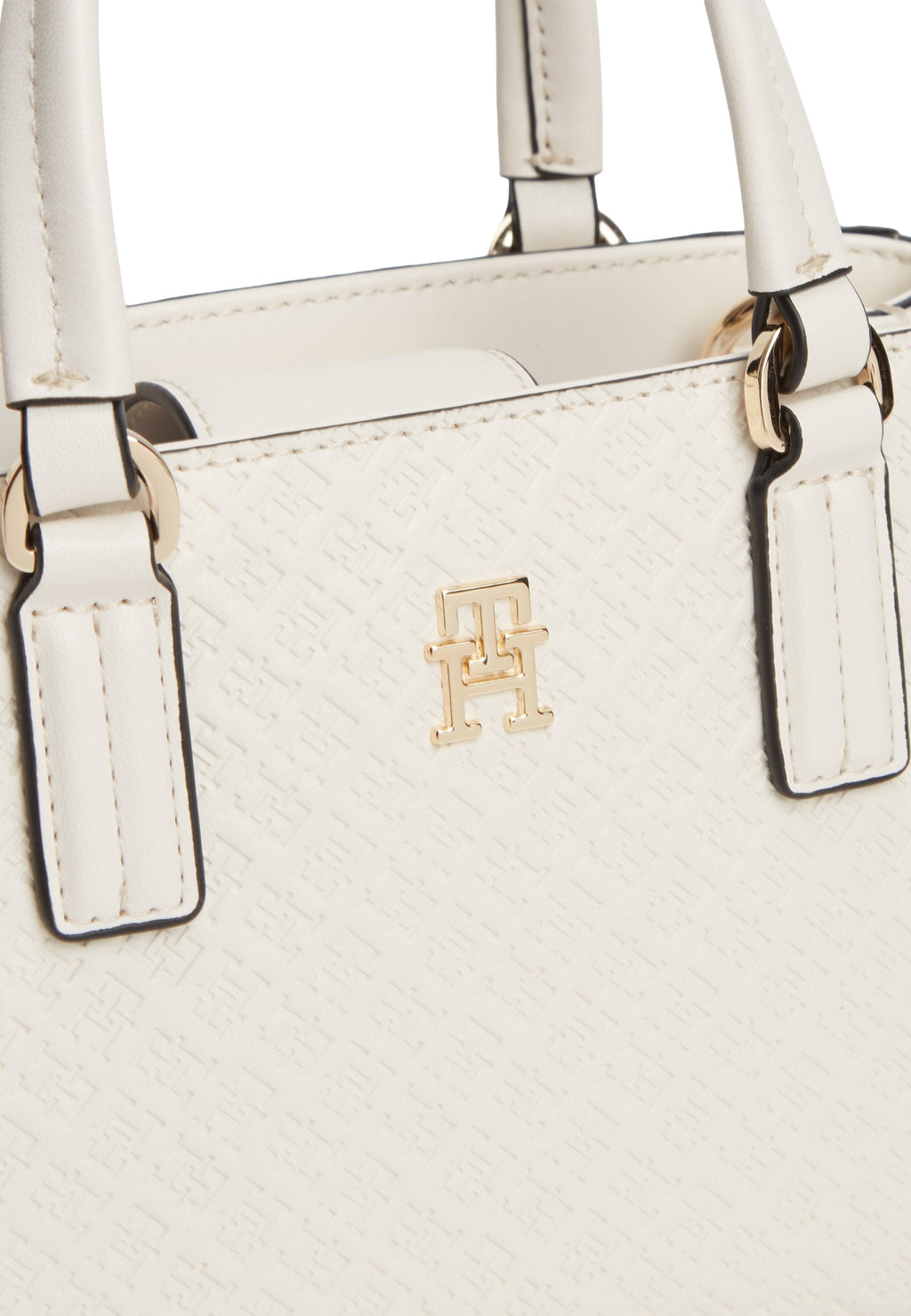 TH MONOGRAM CROSSBODY TOTE BAG - Handbag - soft cream