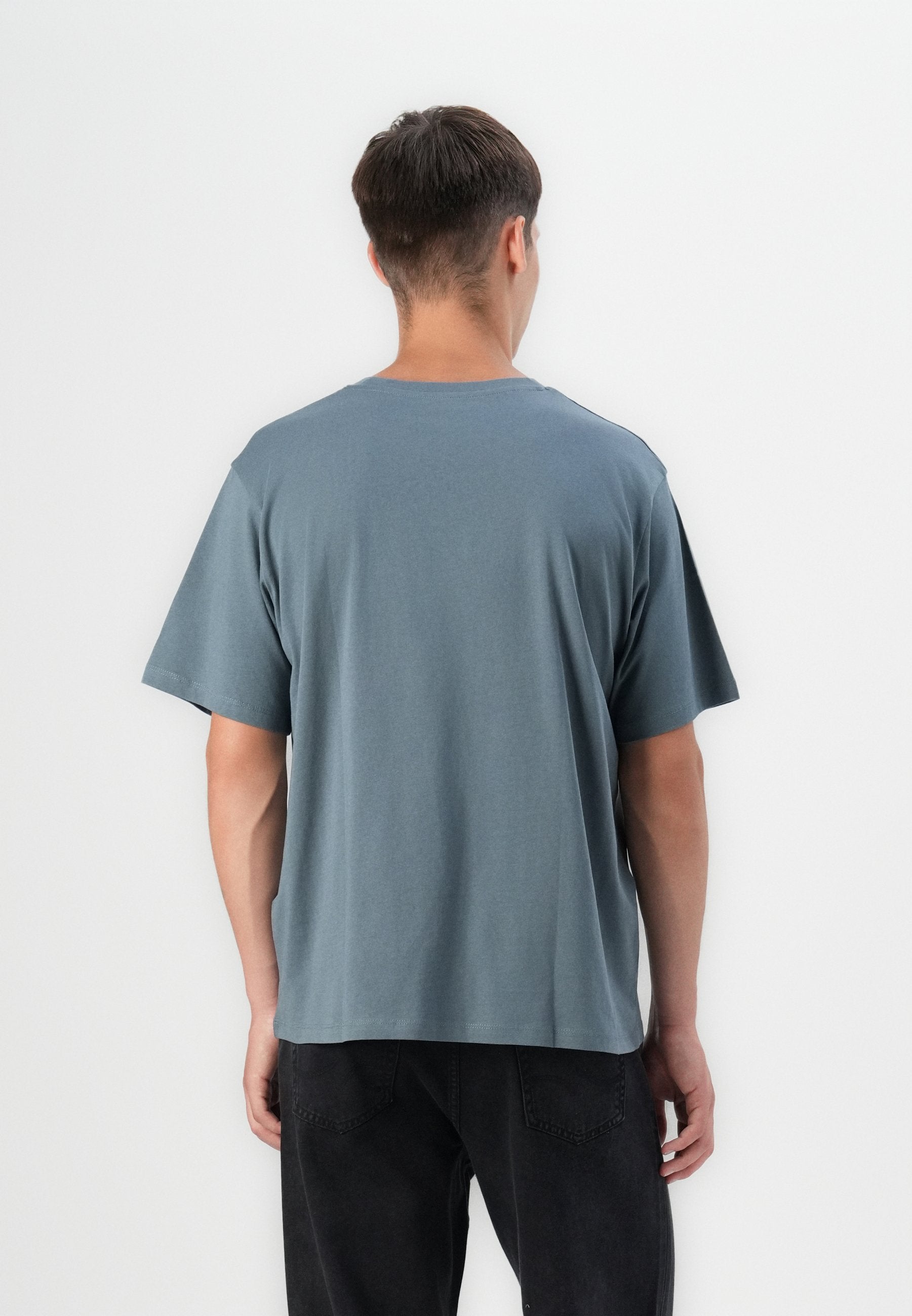 JJHUGO LOOSE TEE CREW NECK 3 PACK - Basic T-shirt - moonbeam/stormy weather/white