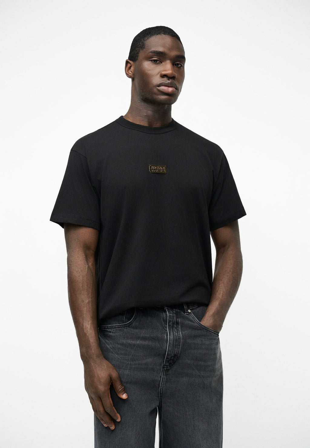 PLACHET UNISEX - Print T-shirt - black/gold-coloured
