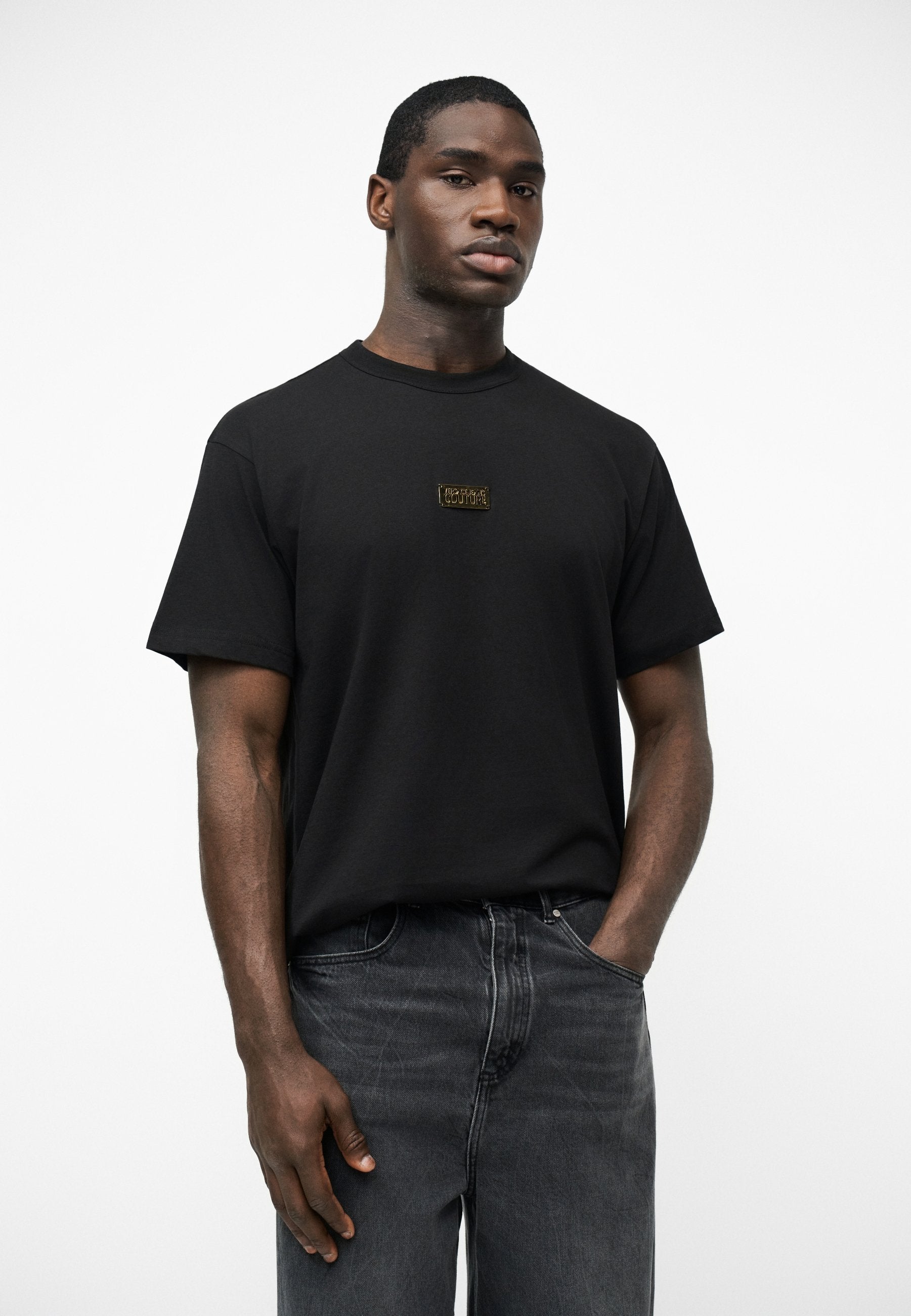 PLACHET UNISEX - Print T-shirt - black/gold-coloured
