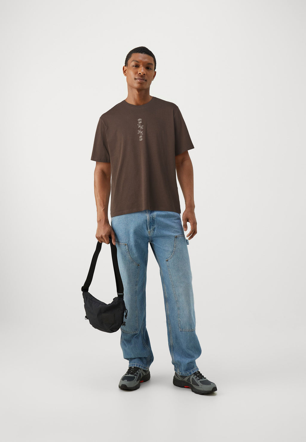JJWOLFIE 5 PACK - Print T-shirt - chocolate brown /white/moonbeam/black