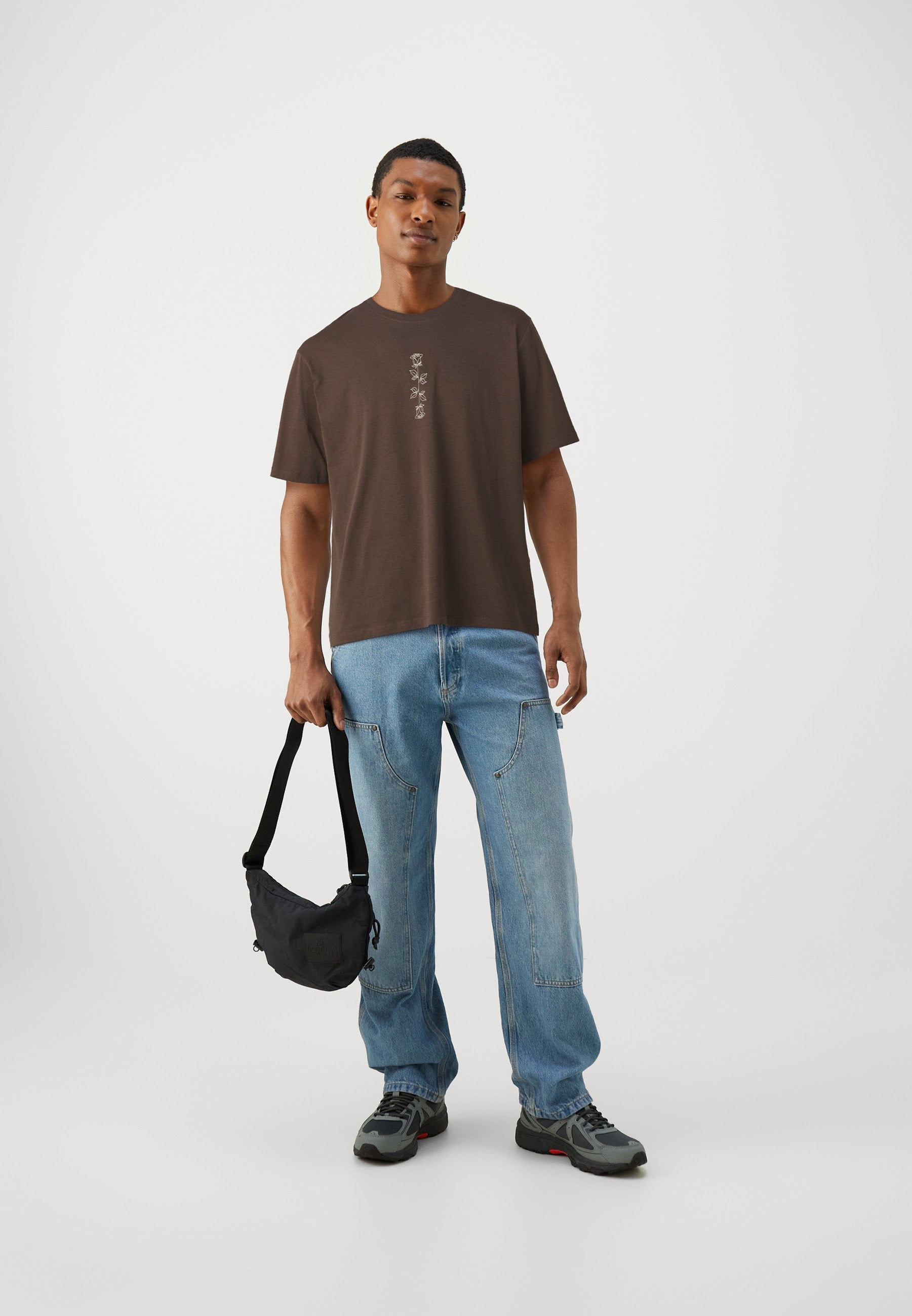 JJWOLFIE 5 PACK - Print T-shirt - chocolate brown /white/moonbeam/black