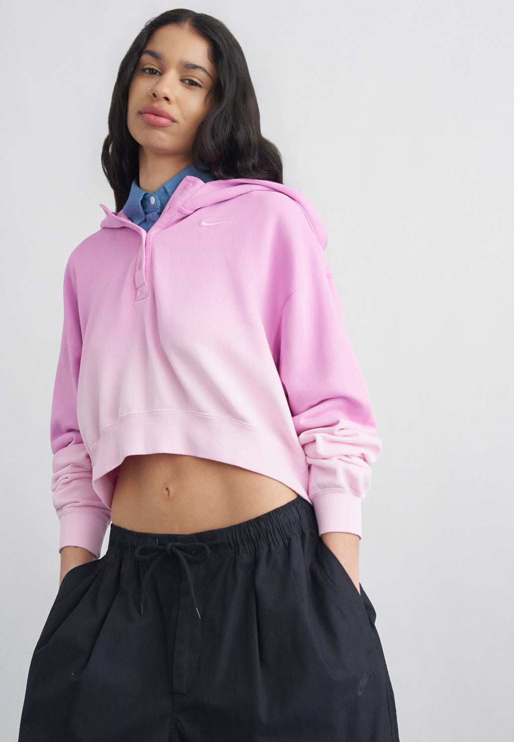Sweat à capuche - rose mousse/magenta