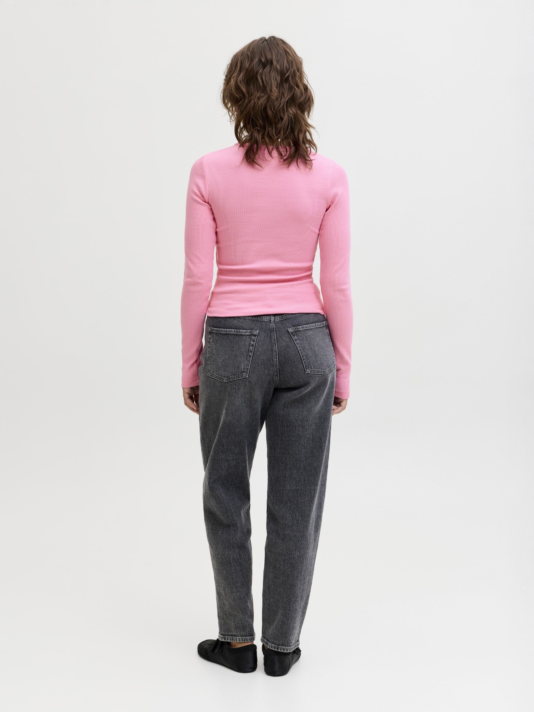 JXFREYA STR LS RIB TEE - Long sleeved top - morning glory