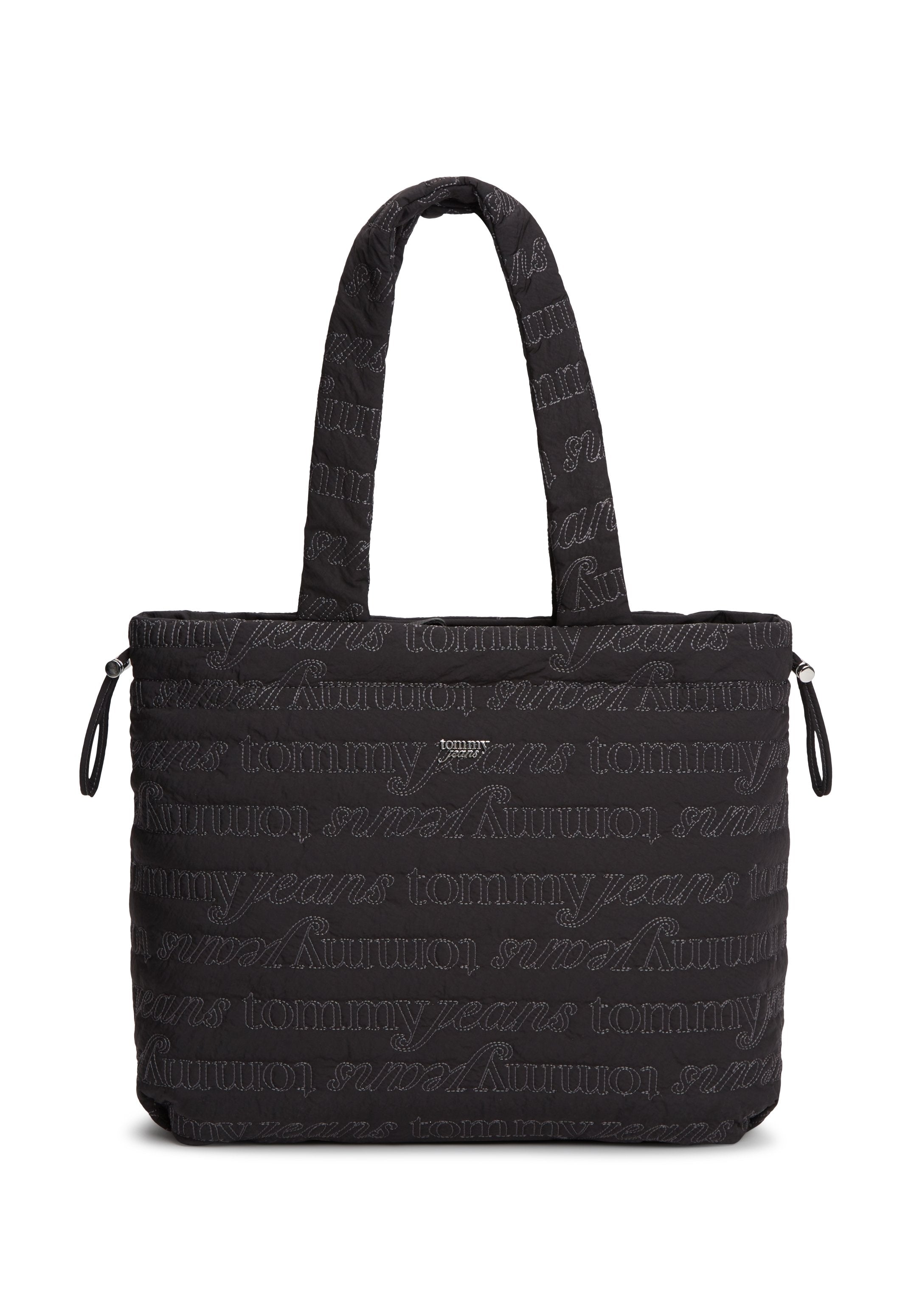 REPEAT LOGO PRINT CRINKLE TOTE BAG - Tote bag - black