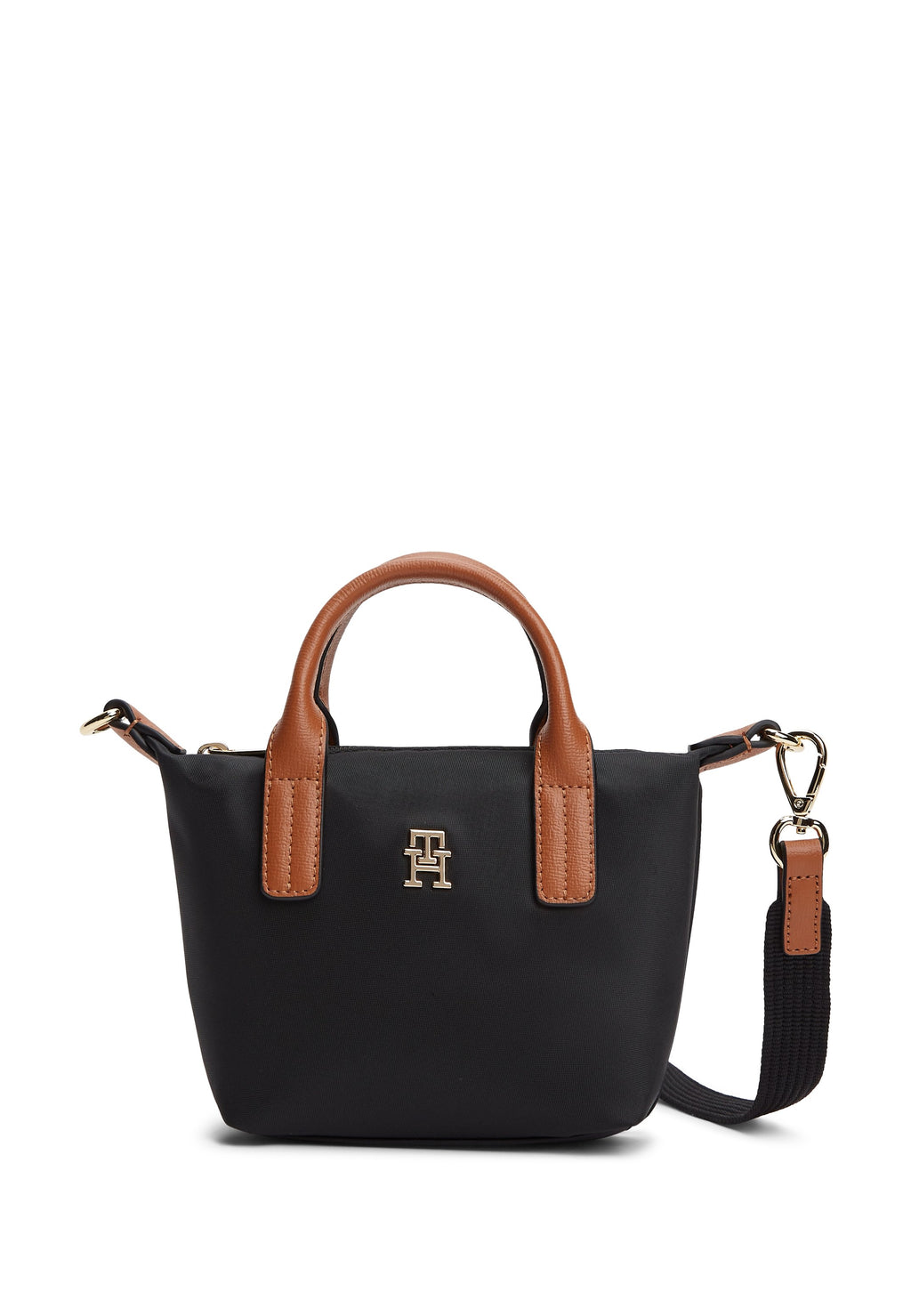 TH MONOGRAM CROSSBODY TOTE BAG - Handbag - black