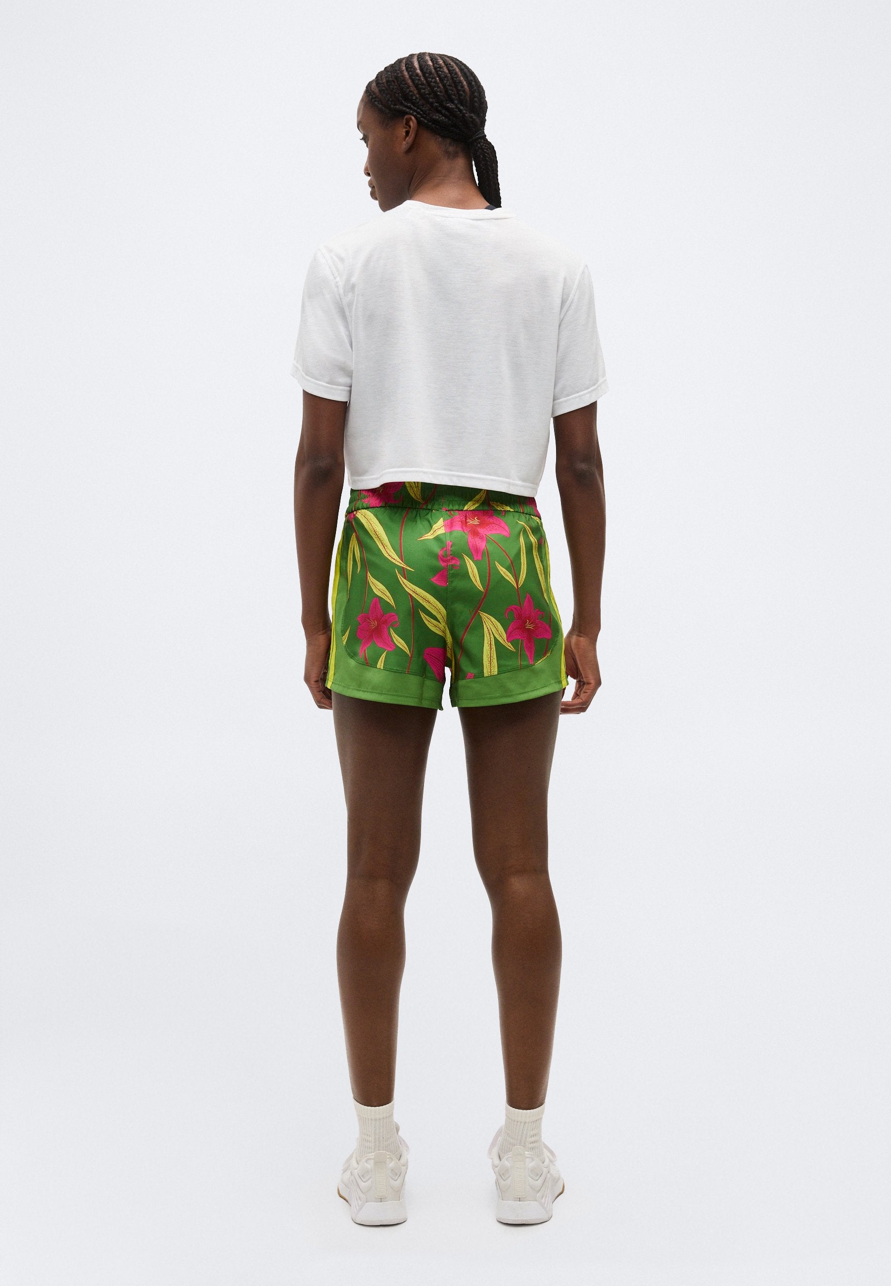 ADIDAS X FARM PIO PACER - Short de sport - crew green/bahia magenta/unity lime