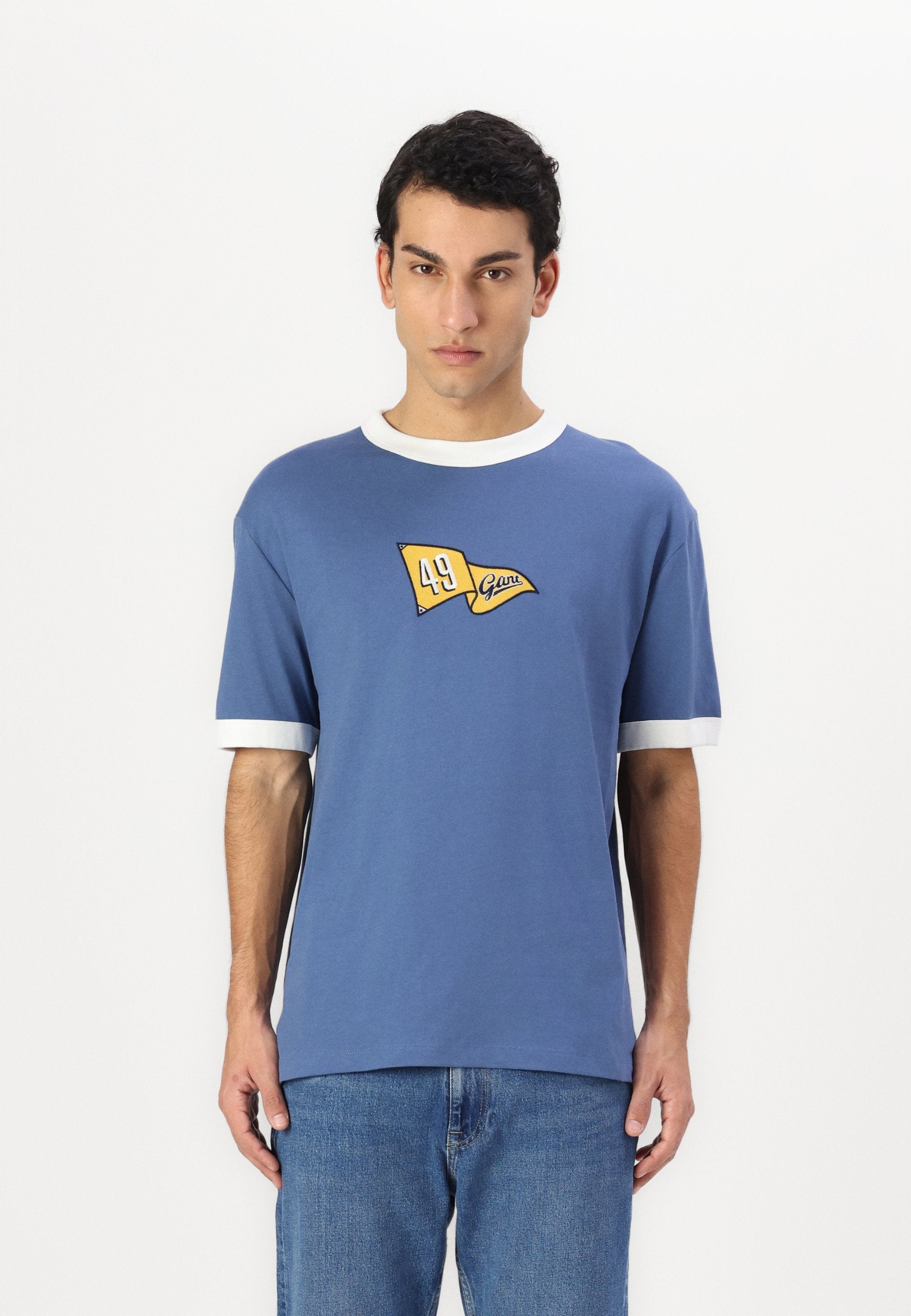 EXCLUSIVE HERITAGE 2.0 ZL REL RINGER SS TSHIRT - Baskılı tişört - vintage mavi