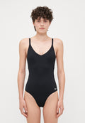 V NECK ONE PIECE - Swimsuit - black