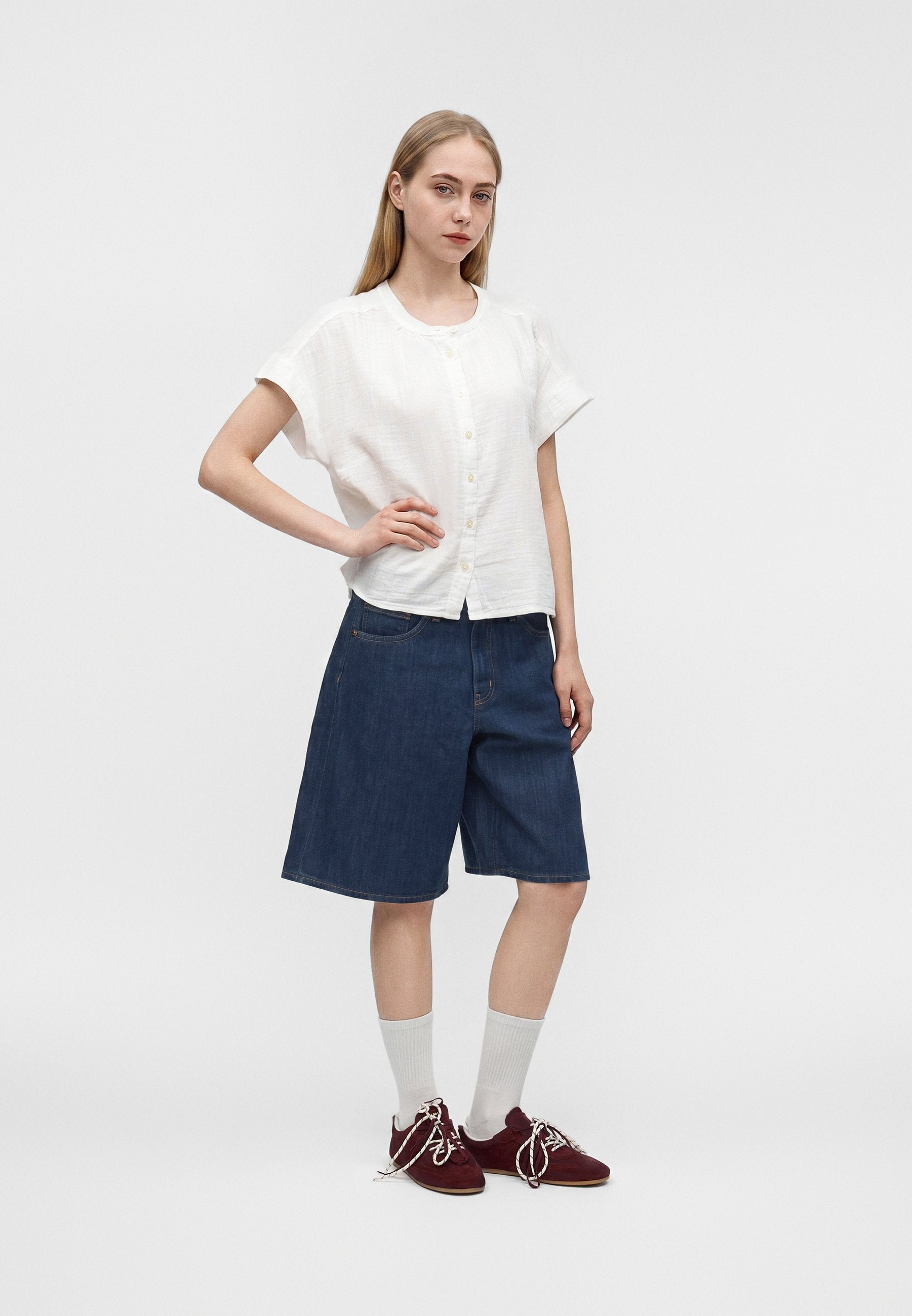 Denim shorts - dark wash