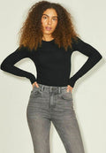 JXFREYA STR LS RIB TEE - Long sleeved top - black