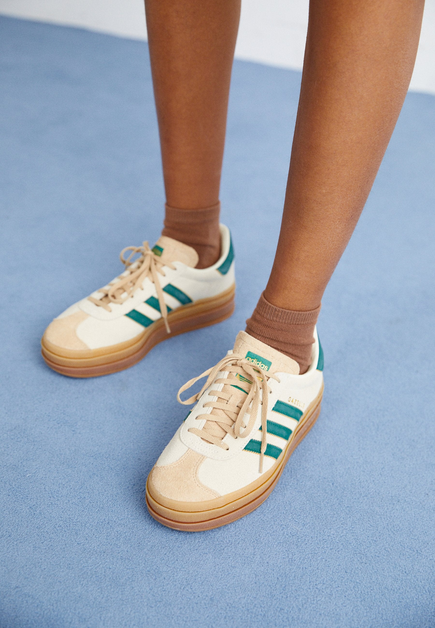 GAZELLE BOLD W - Spor Ayakkabı - krem beyaz/kolej yeşili/sihirli bej