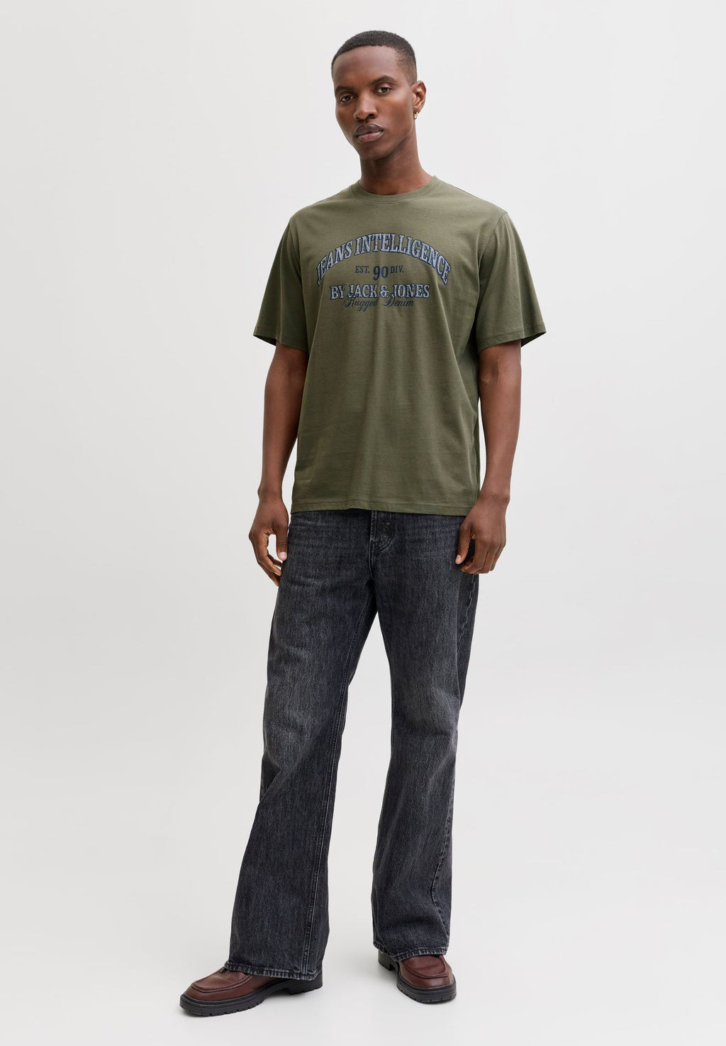 T- - Print T-shirt - dusty olive