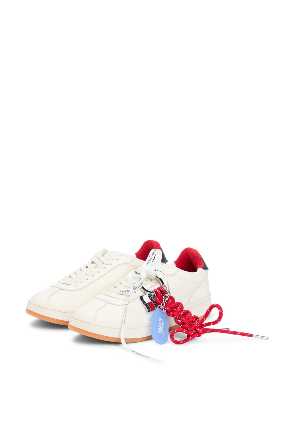 LEATHER ARCHIVE COURT TRAINERS WITH CHARMS - Trainers - ivory/dark night navy
