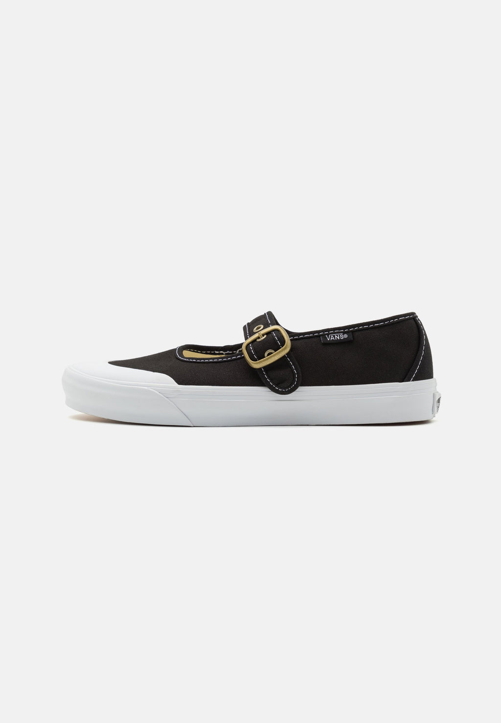 MARY JANE - Ankle strap ballet pumps - black/true white