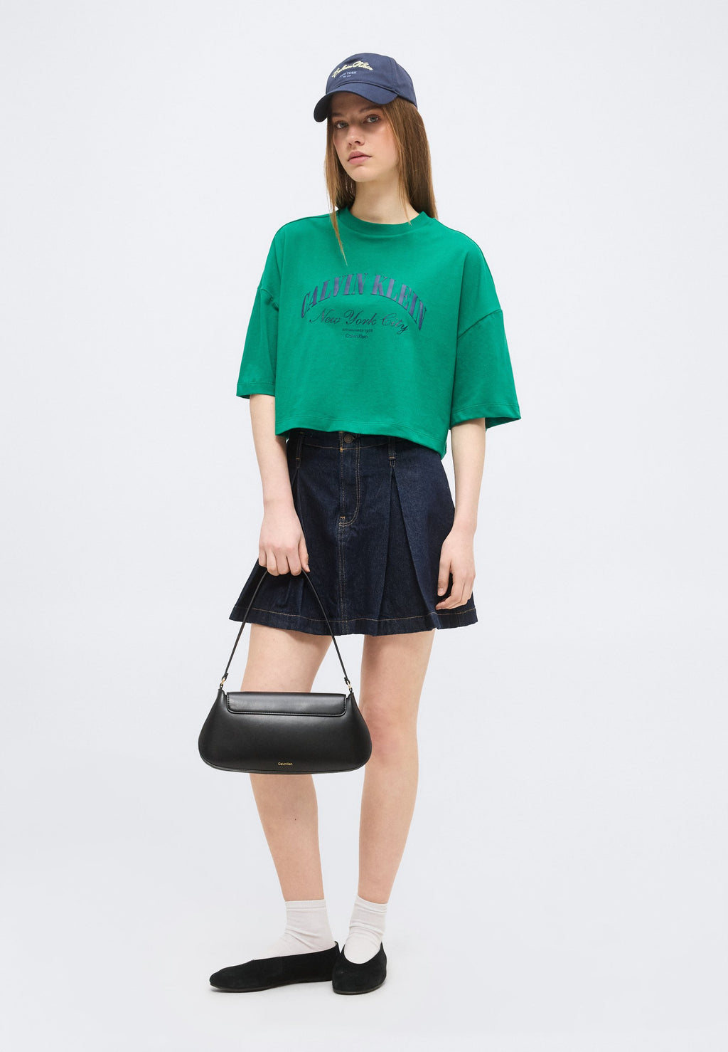 CROPPED BOXY HERITAGE CREST - Print T-shirt - enchanted forest