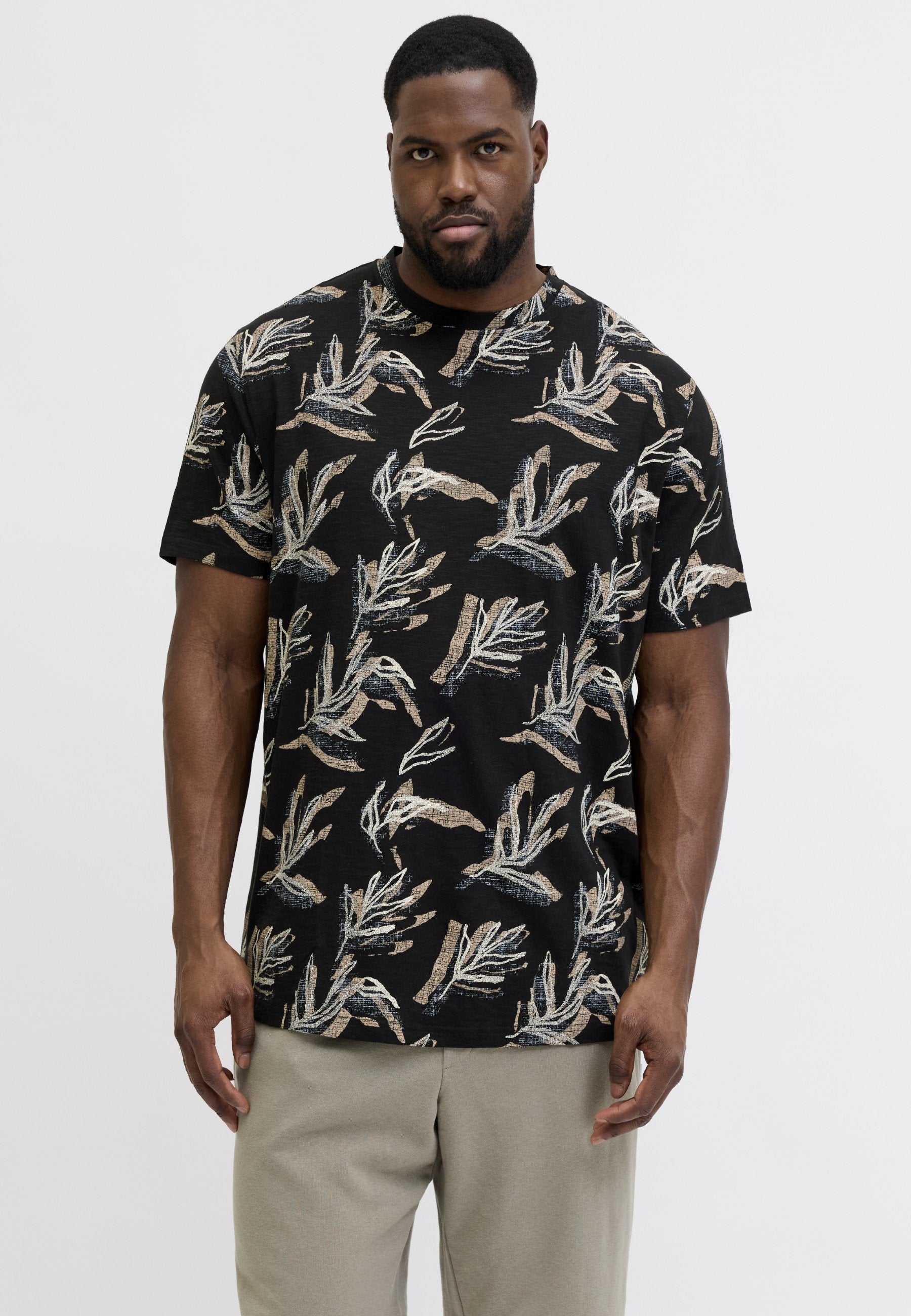 JORMONTAUK TEE CREW NECK - Print T-shirt - black