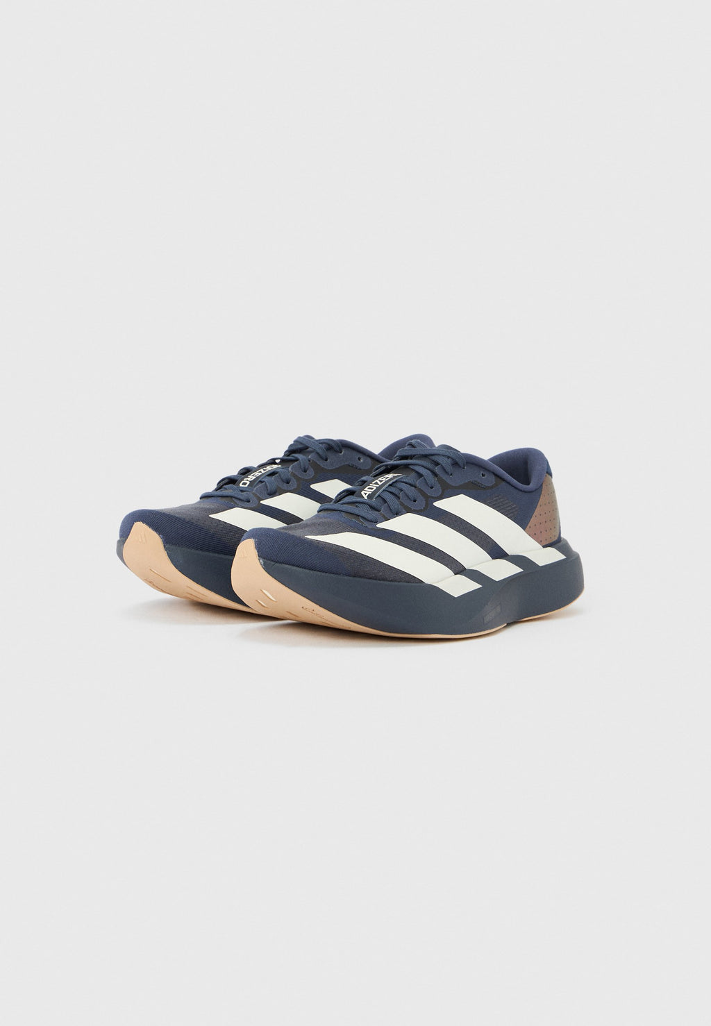 ADIZERO EVO SL J UNISEX - Road running shoes - shadow navy/white/warm sandstone