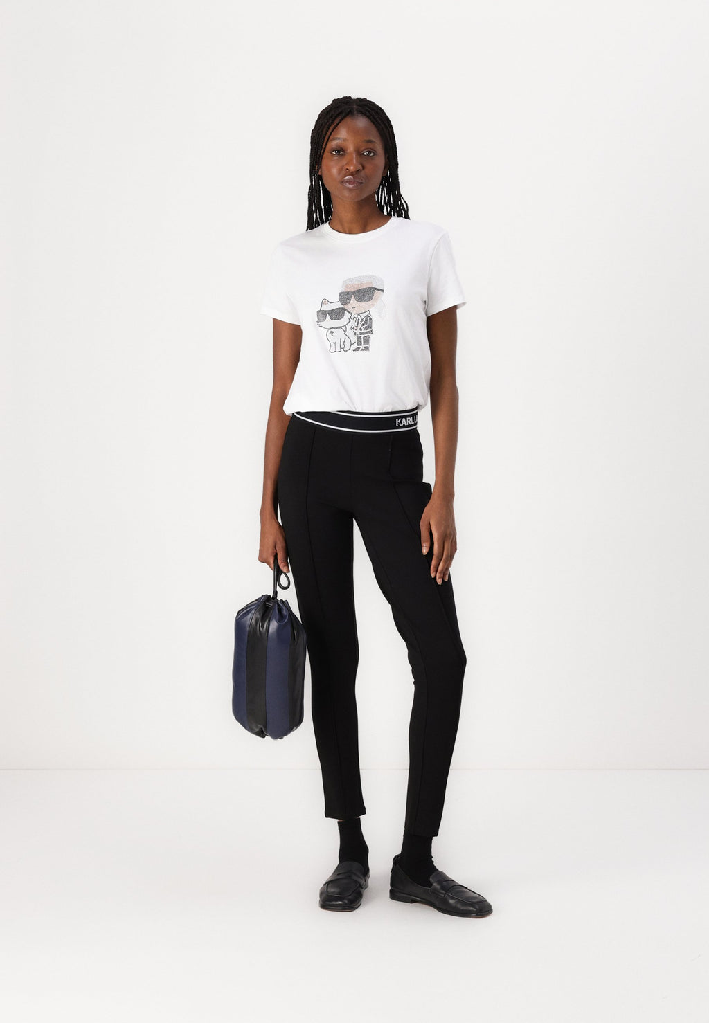 IKON KARL & COUPETTE RHINESTONE - Print T-shirt - white