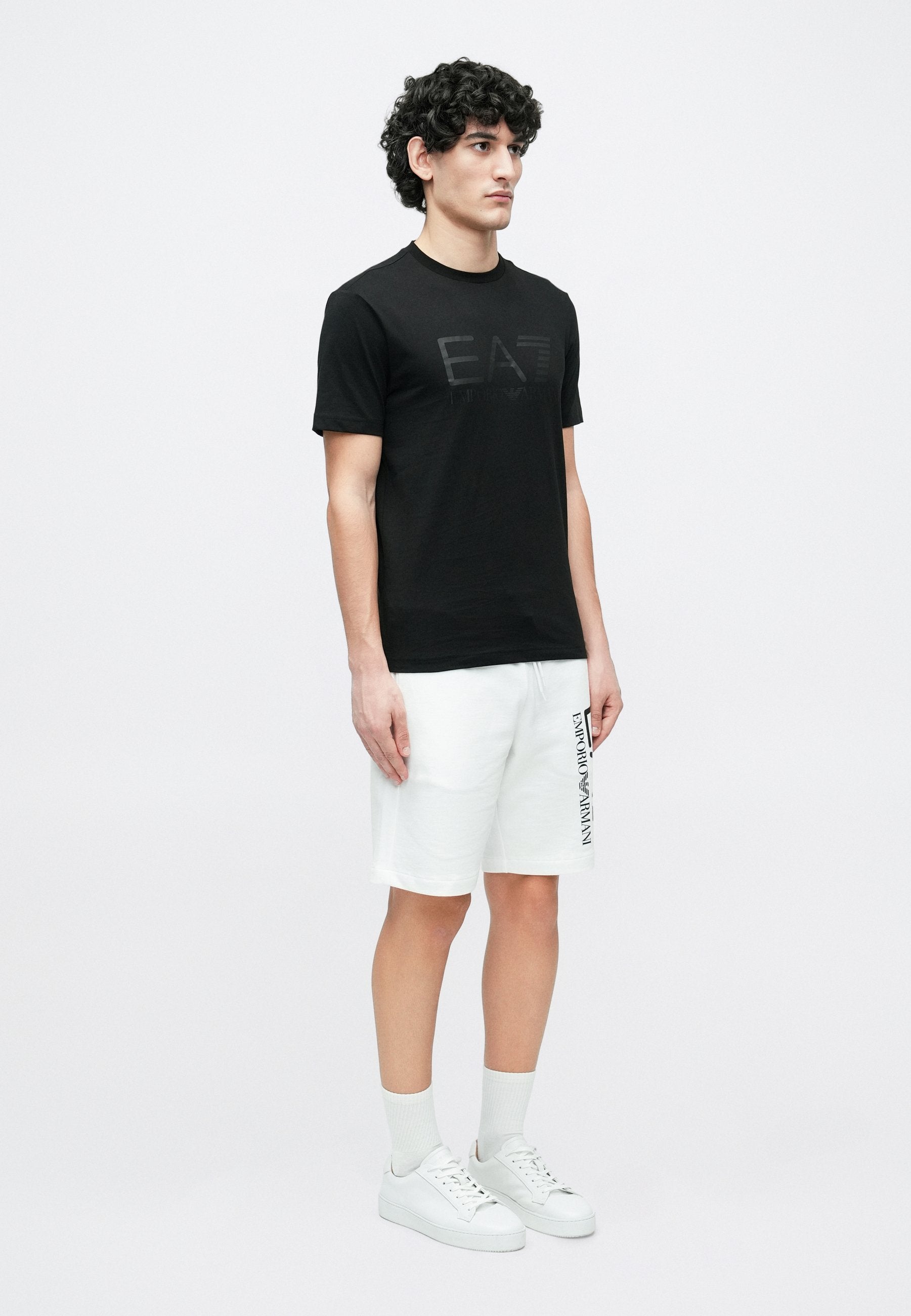 UNISEX TRAIN CORE ID M BIG LOGO TEE SS CO CC - Print T-shirt - black