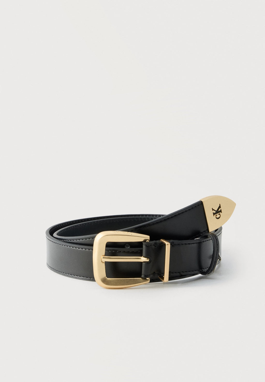 END TIP BUCKLE BELT - Belt - black/light gold-coloured