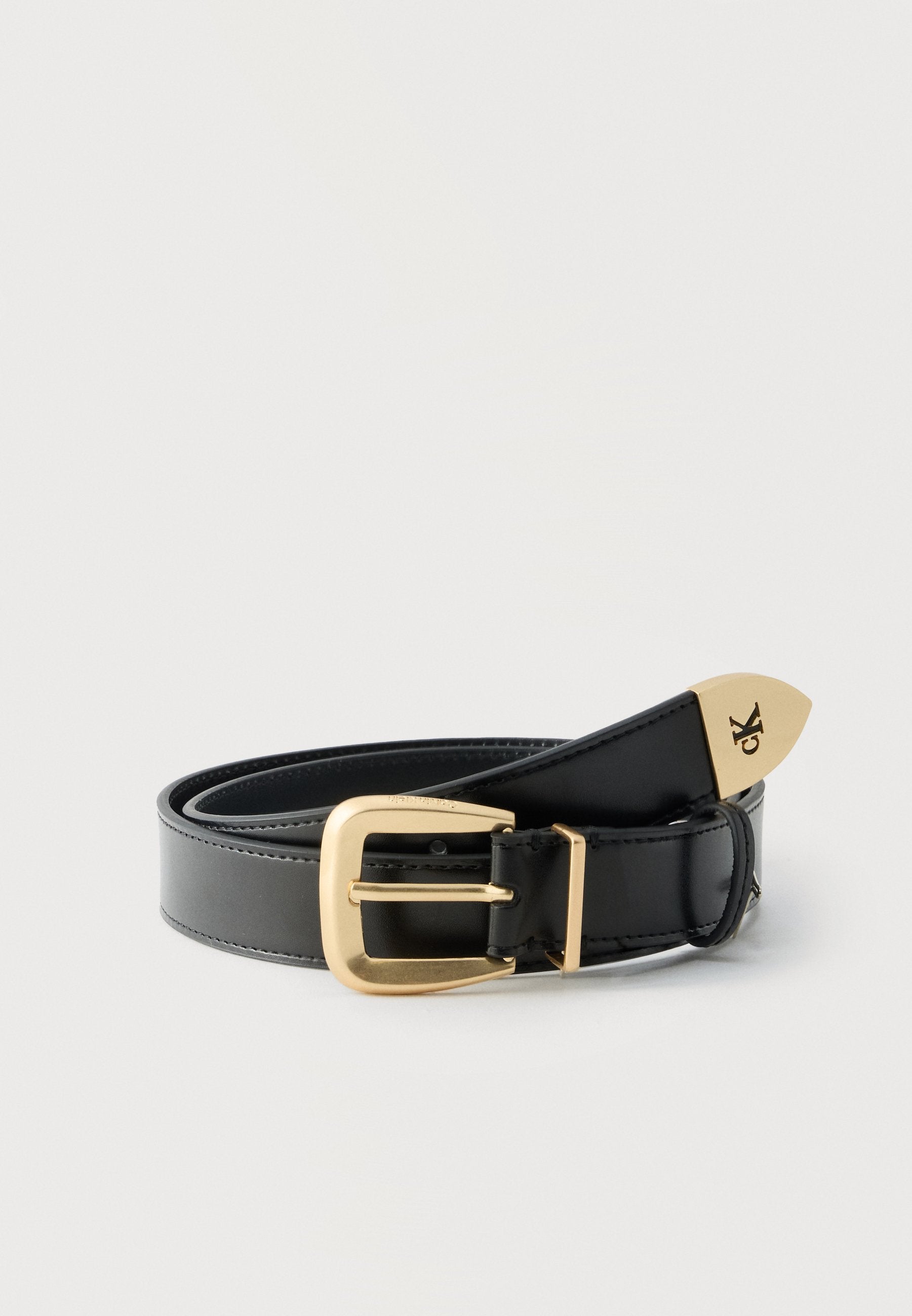 END TIP BUCKLE BELT - Belt - black/light gold-coloured