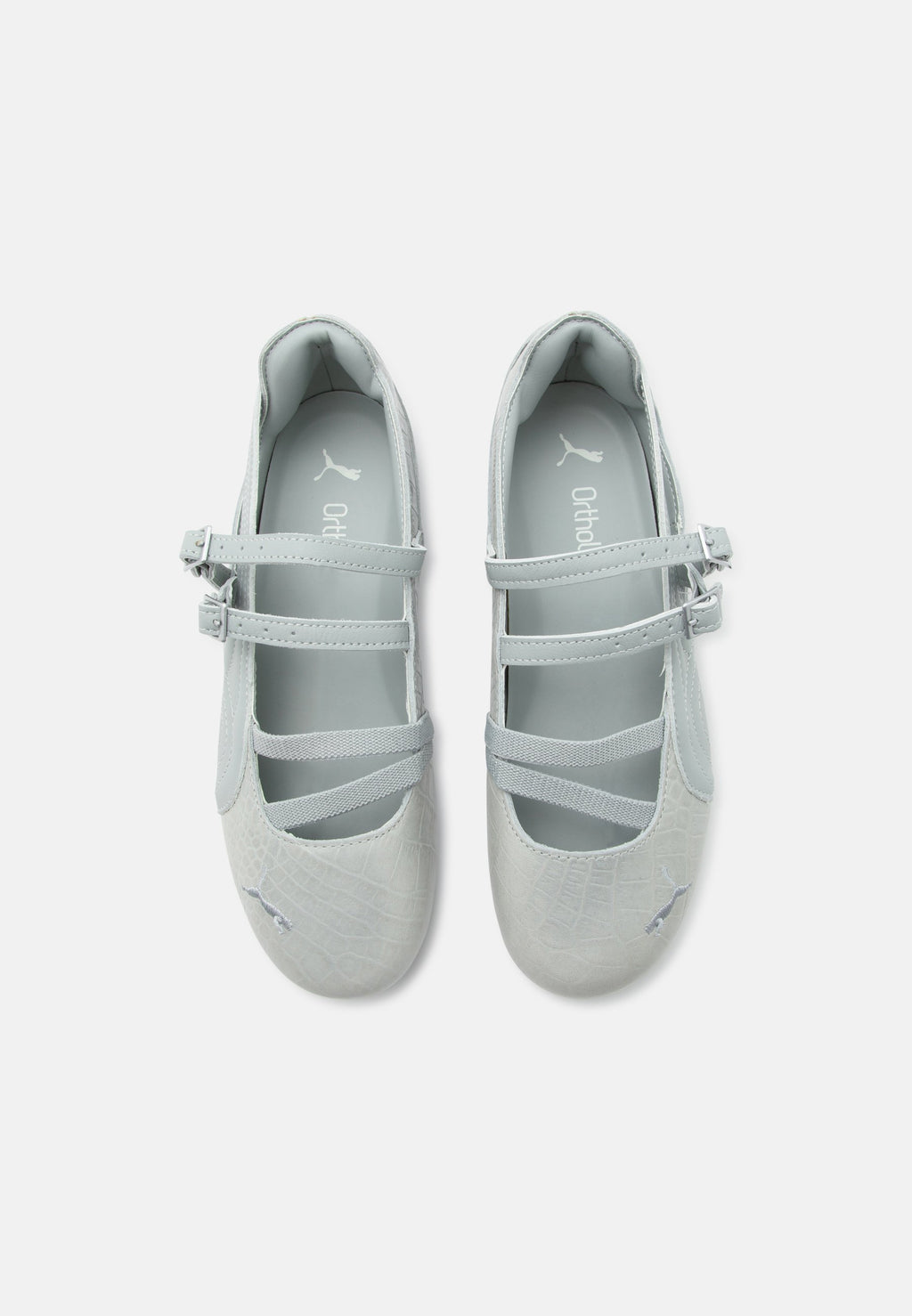 SPEEDCAT CROC - Ankle strap ballet pumps - white/vapor gray
