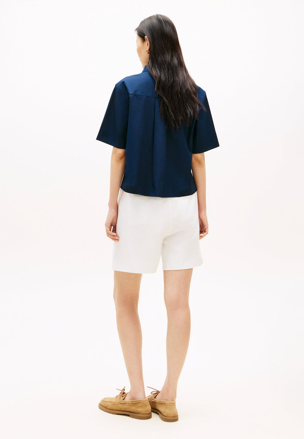 CHEMISE CLASSIQUE EN POPELINE À MANCHES COURTES - Chemisier boutonné - bleu marine nuit