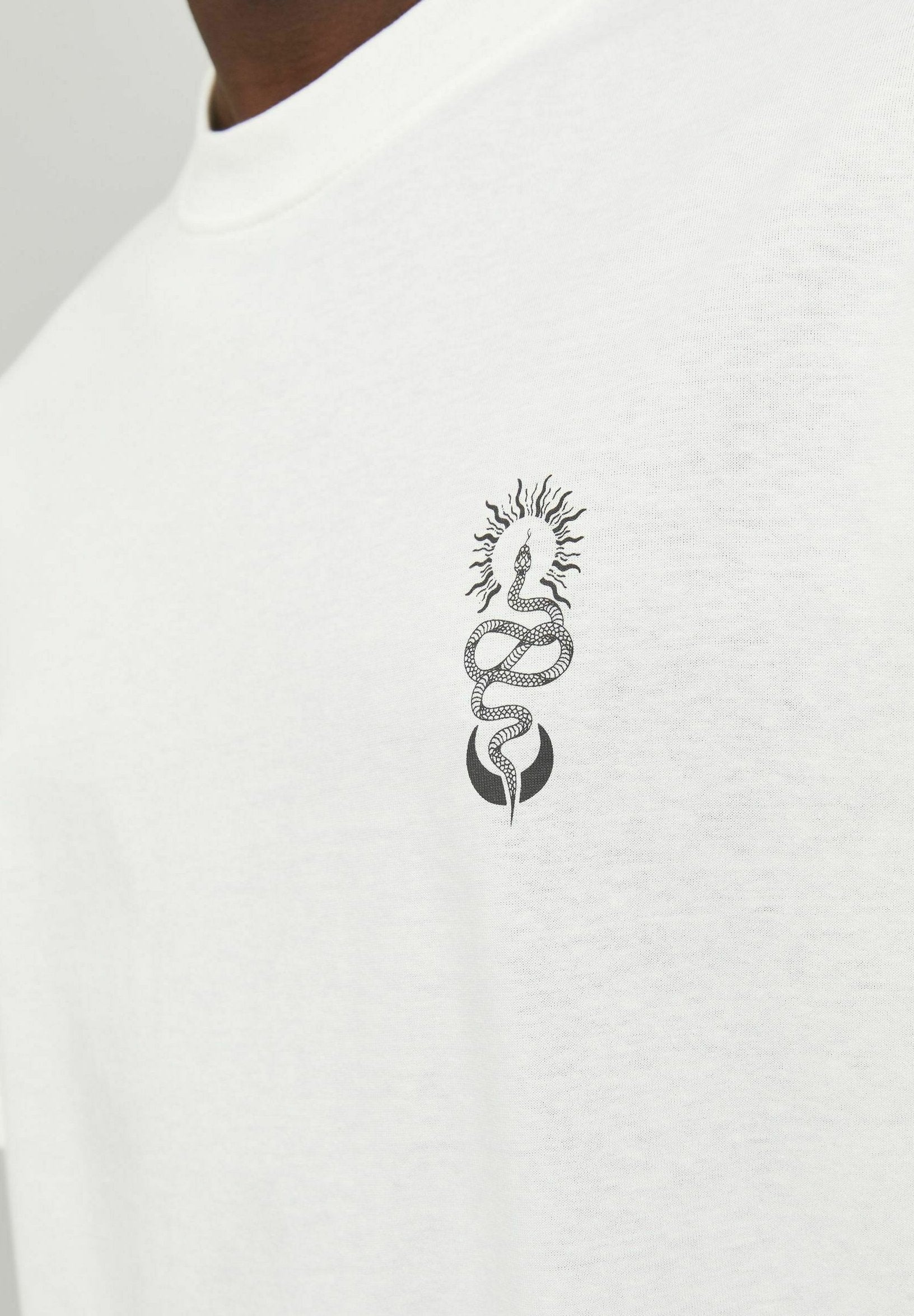 JJHEKTOR TEE CREW NECK - T-shirt imprimé - cloud dancer