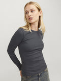 JXFREYA STR LS RIB TEE - Long sleeved top - dark grey
