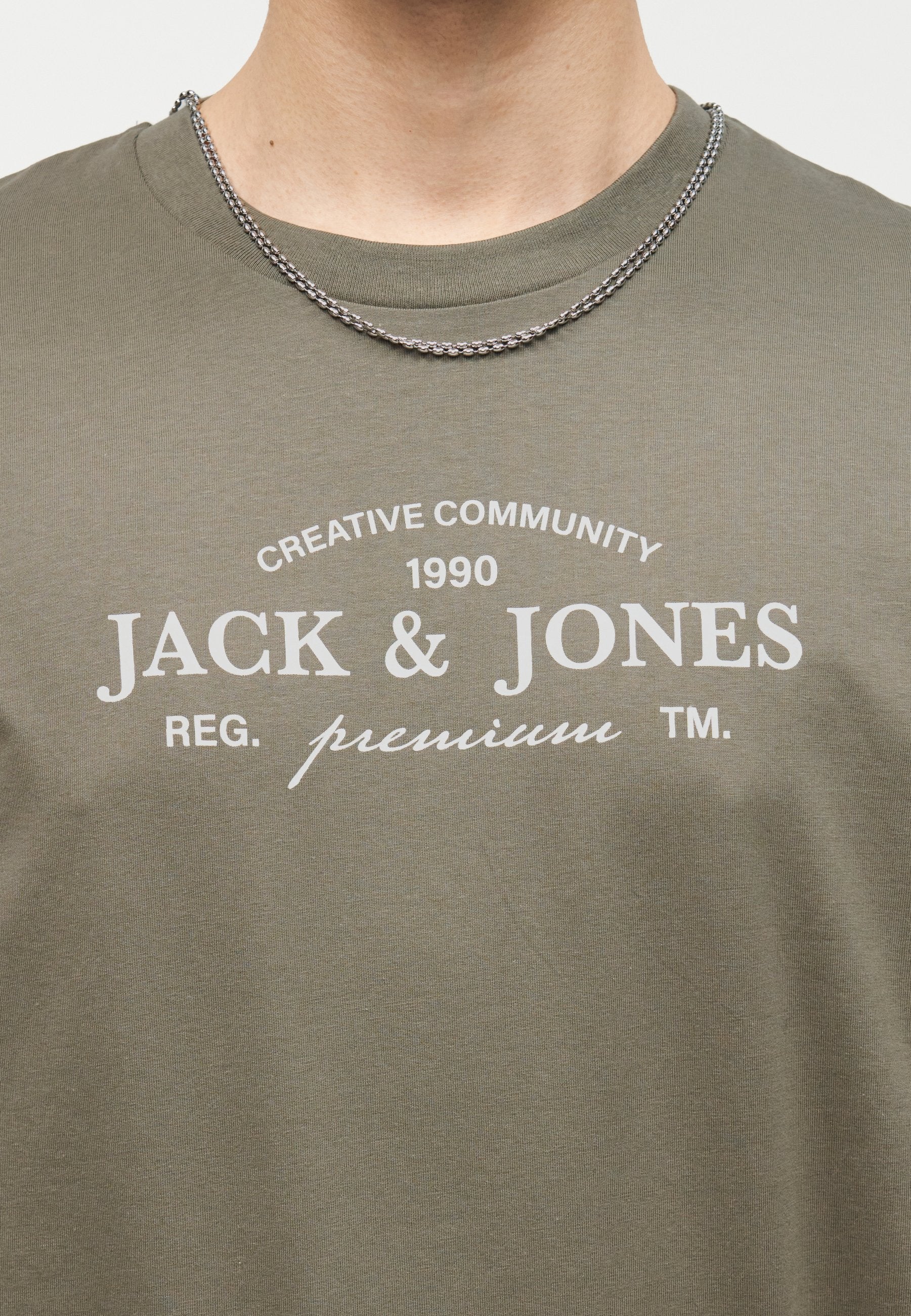 JPRBLAKEVIN TEE - Print T-shirt - smokey olive