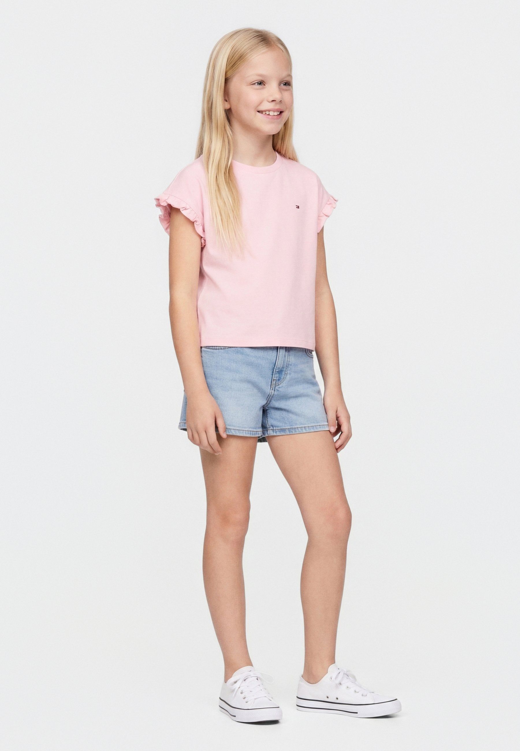 ESSENTIAL RUFFLE CUFF RELAXED TOP - Basic T-shirt - duchess pink